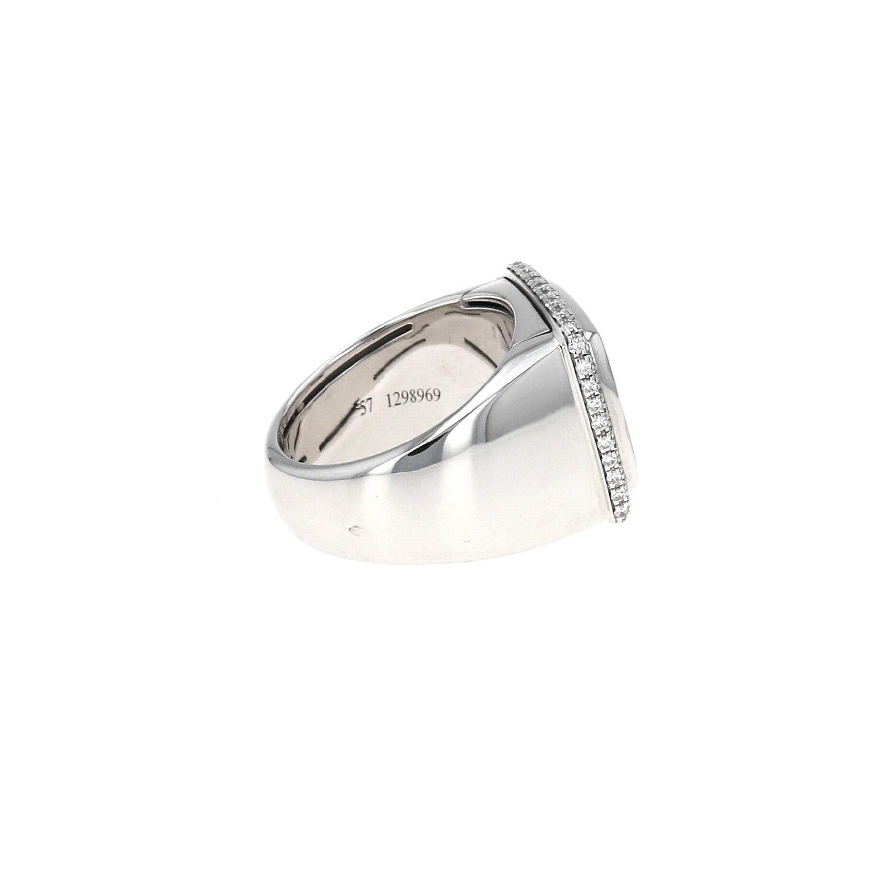 Fred Pain de Sucre large model ring in white gold, diamonds and hawk eye