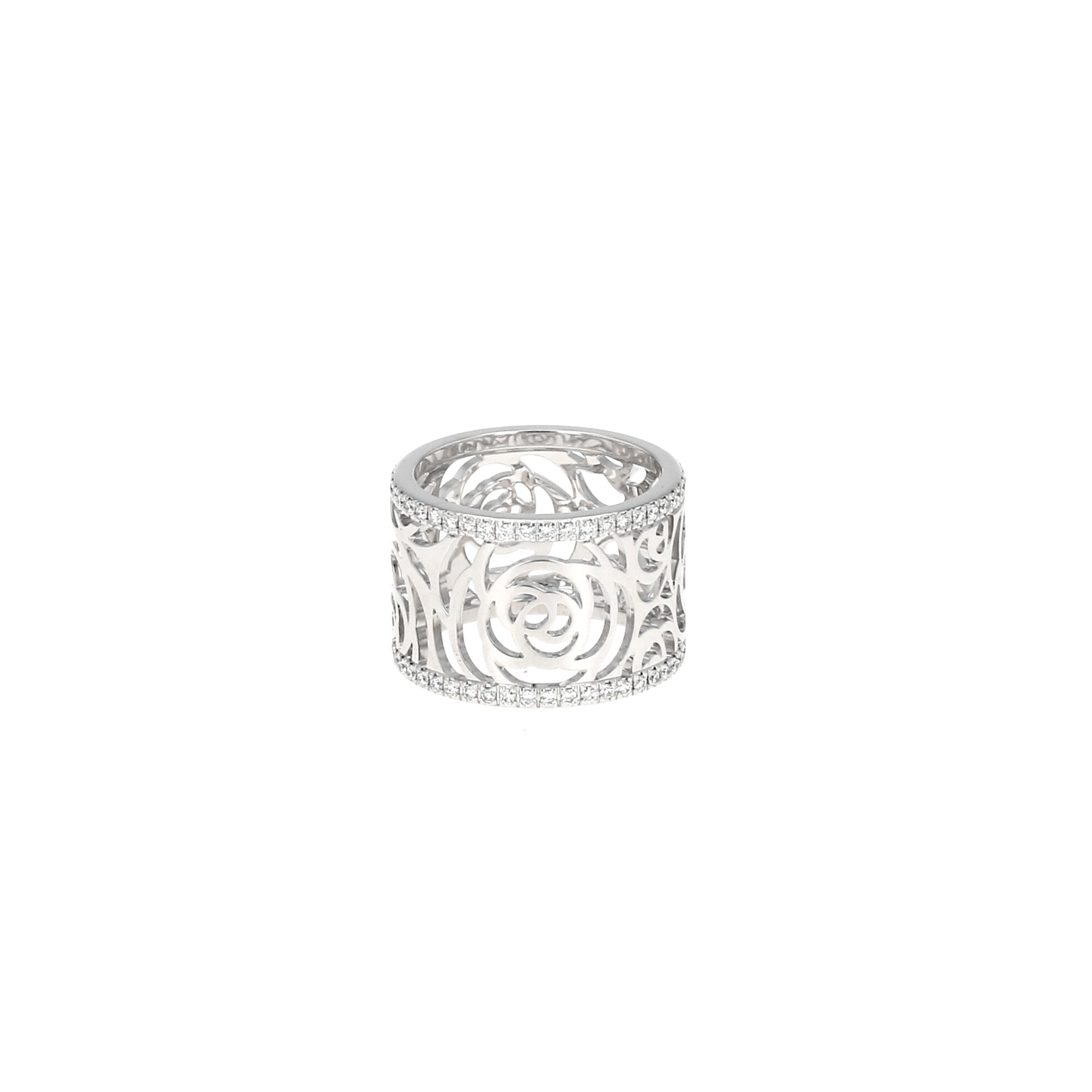 Chanel Camélia Fil large model ring in white gold and diamonds