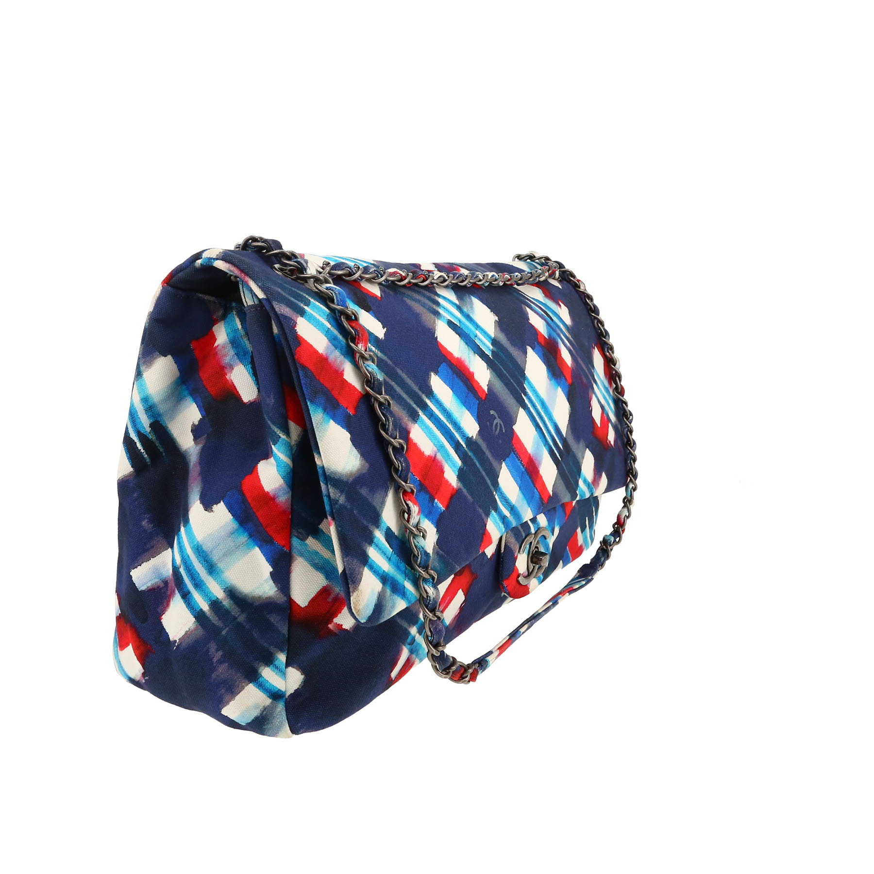 Borsa ventiquattrore Chanel  Timeless in tela blu rossa e bianca