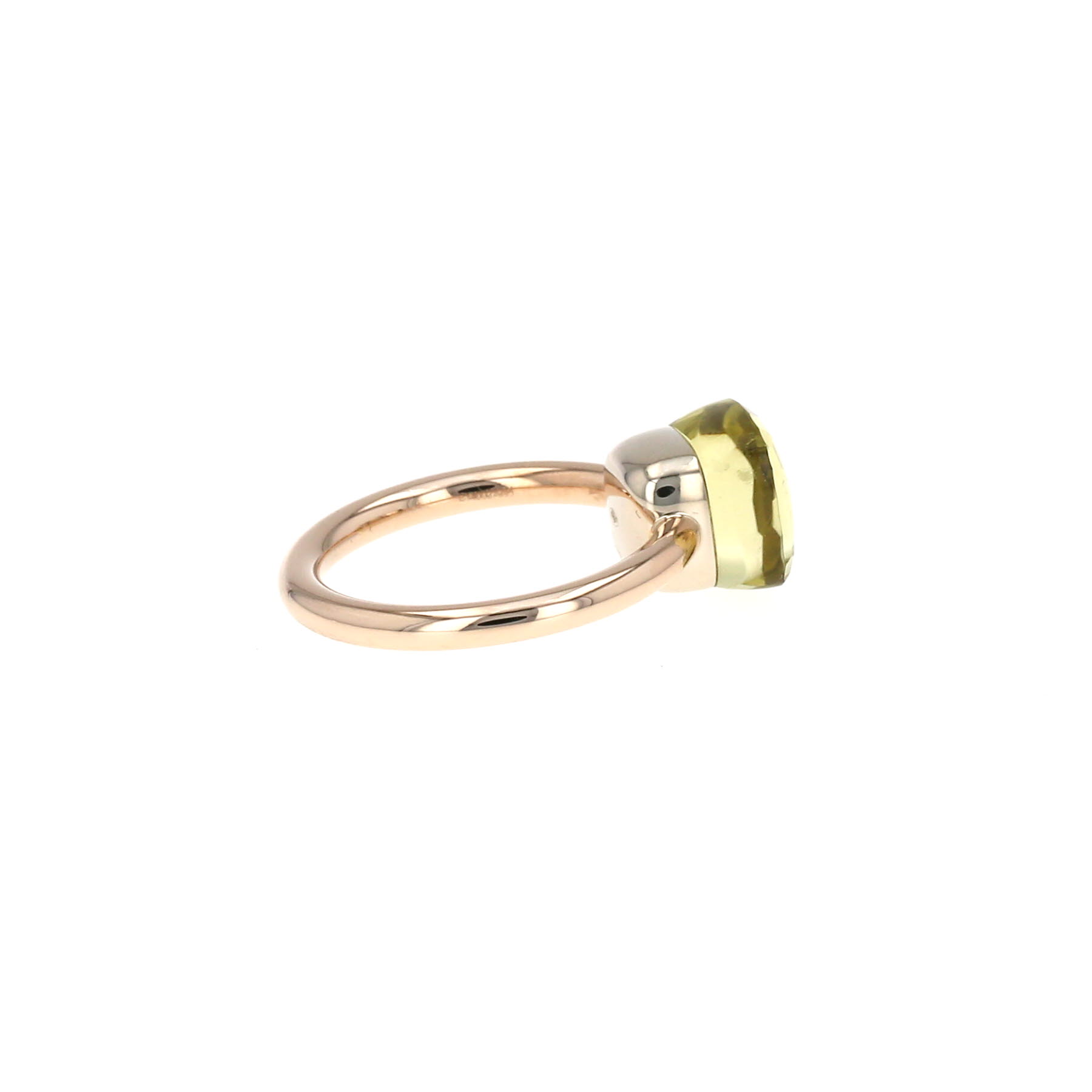 Sortija Pomellato Nudo Classic de oro rosa y cuarzo limón