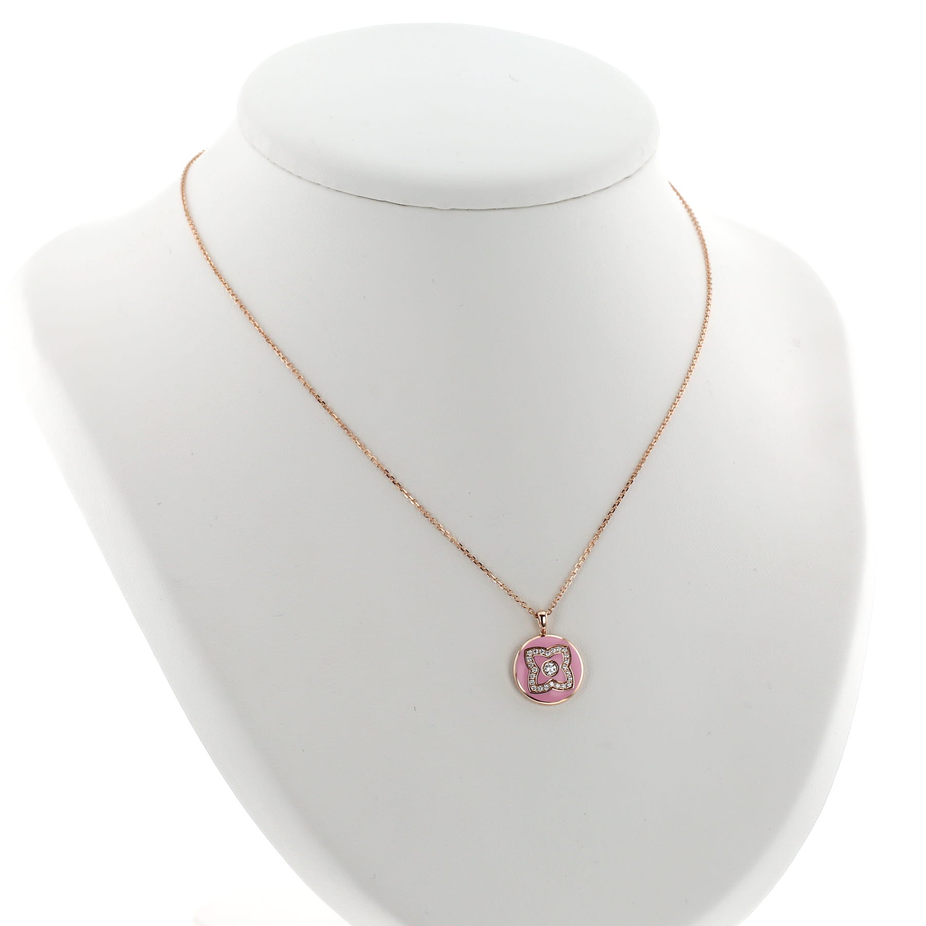 Collar De Beers Enchanted Lotus de oro rosa, esmalte y diamantes