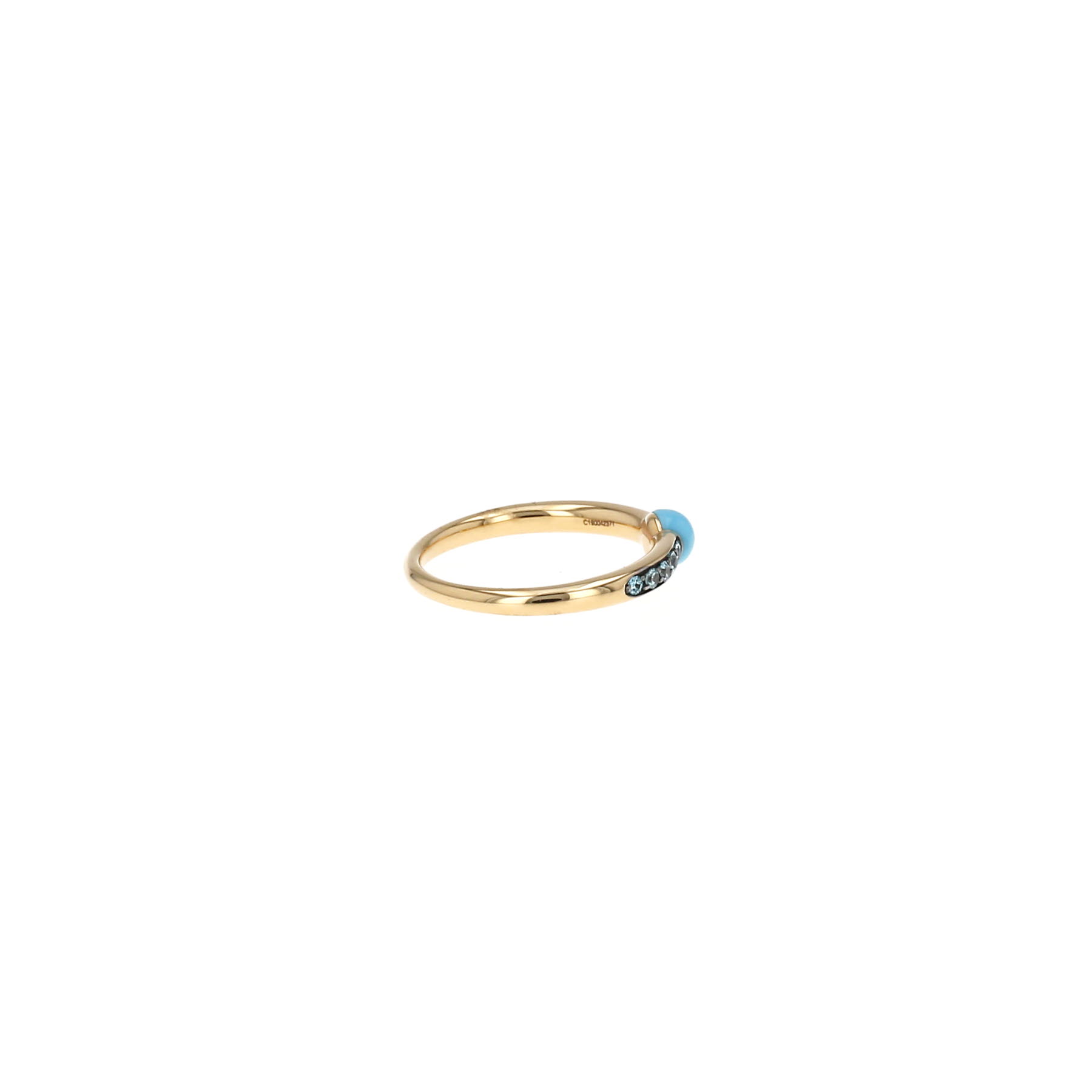 Anello Pomellato M'ama Non M'ama in oro rosa e turchese