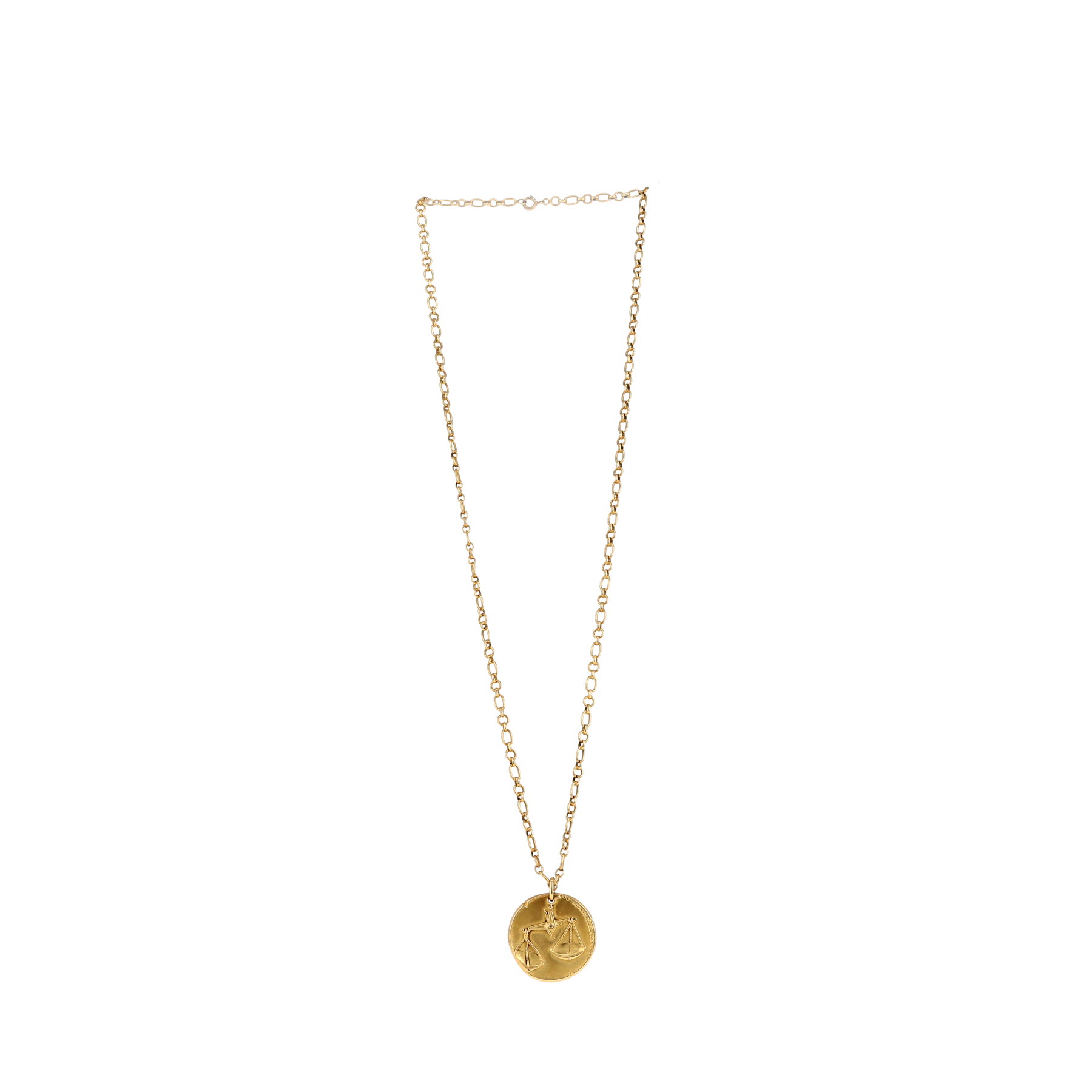 Collier Zodiaque Balance Homme ZENSE - Acier Inoxydable, Chaîne 51cm, Diamètre 2cm (ZP0240)
