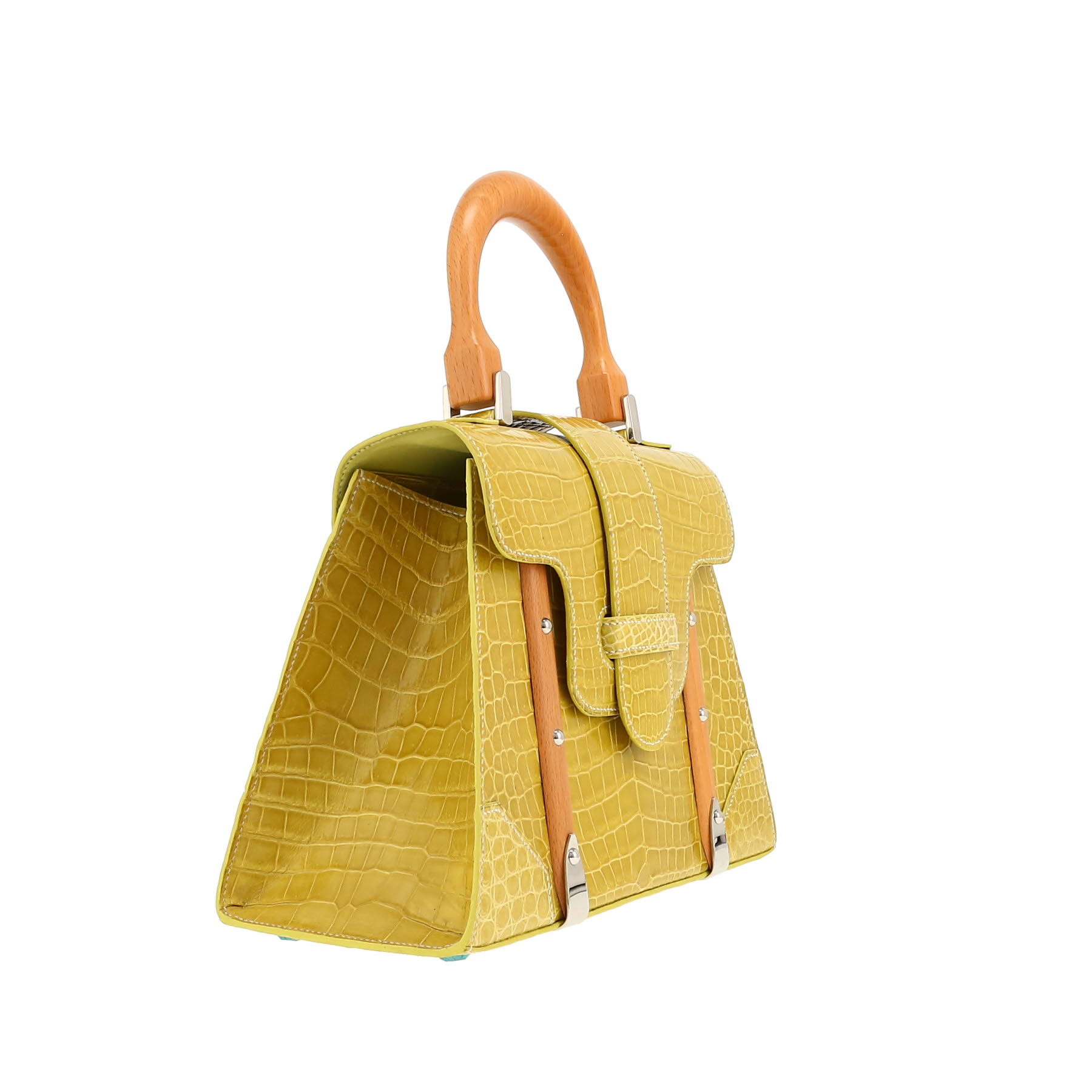 Goyard  Saigon handbag  in green crocodile