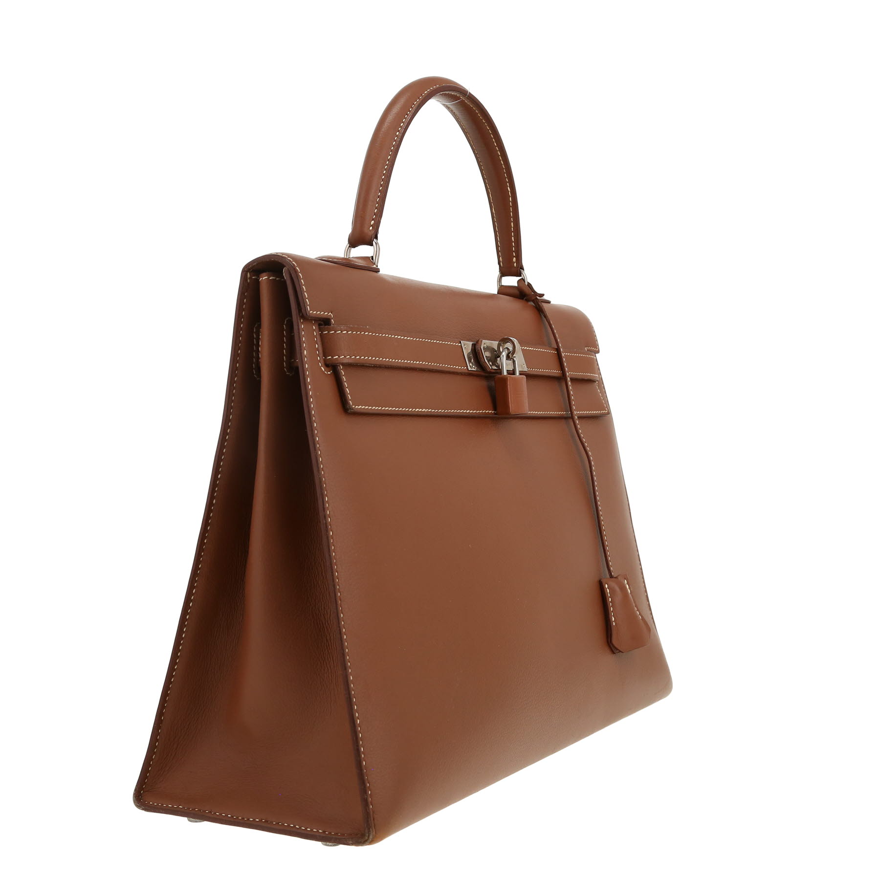 Hermès  Kelly 35 cm handbag  in brown impregnated calfskin