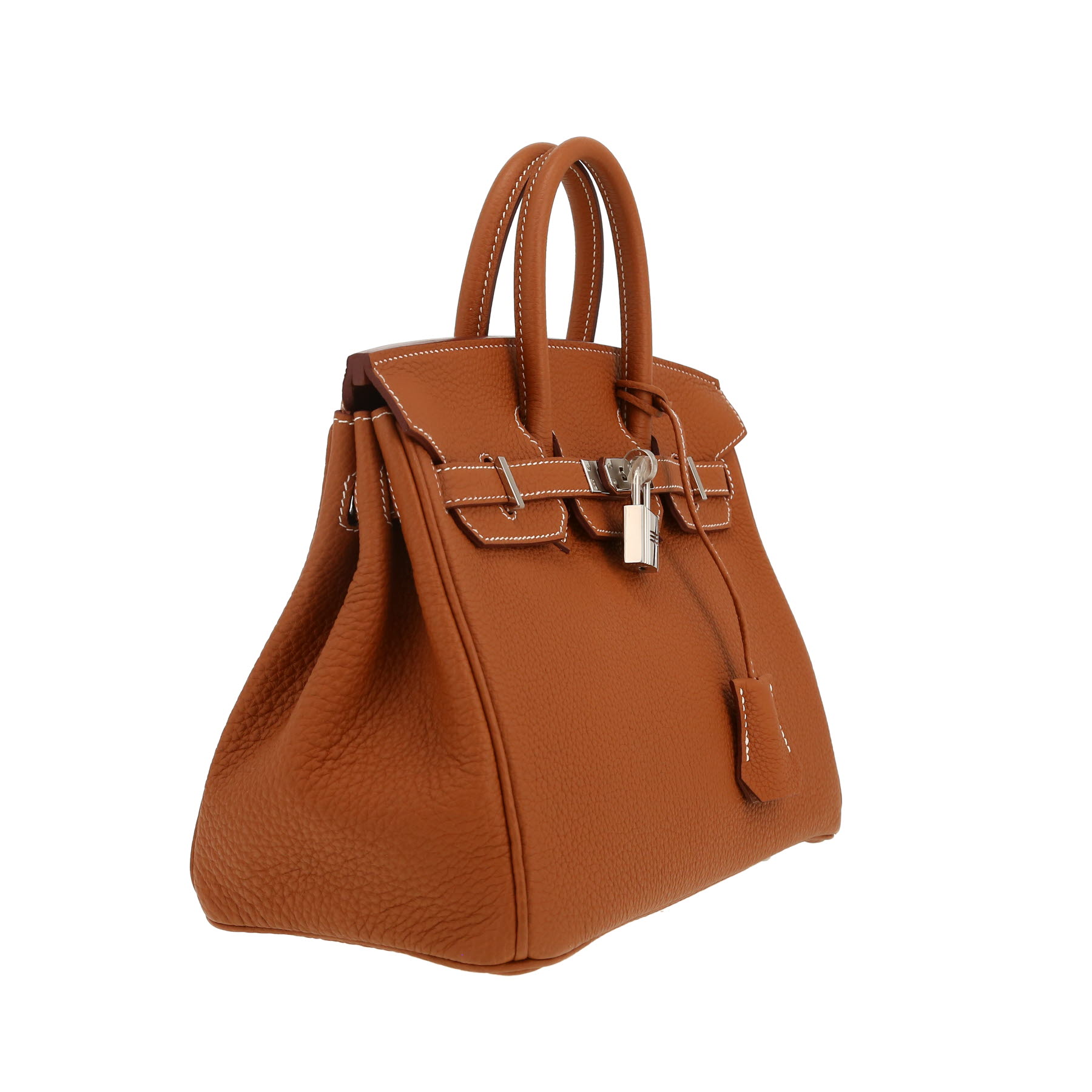 Sac à main Hermès  Birkin 25 cm en cuir togo gold