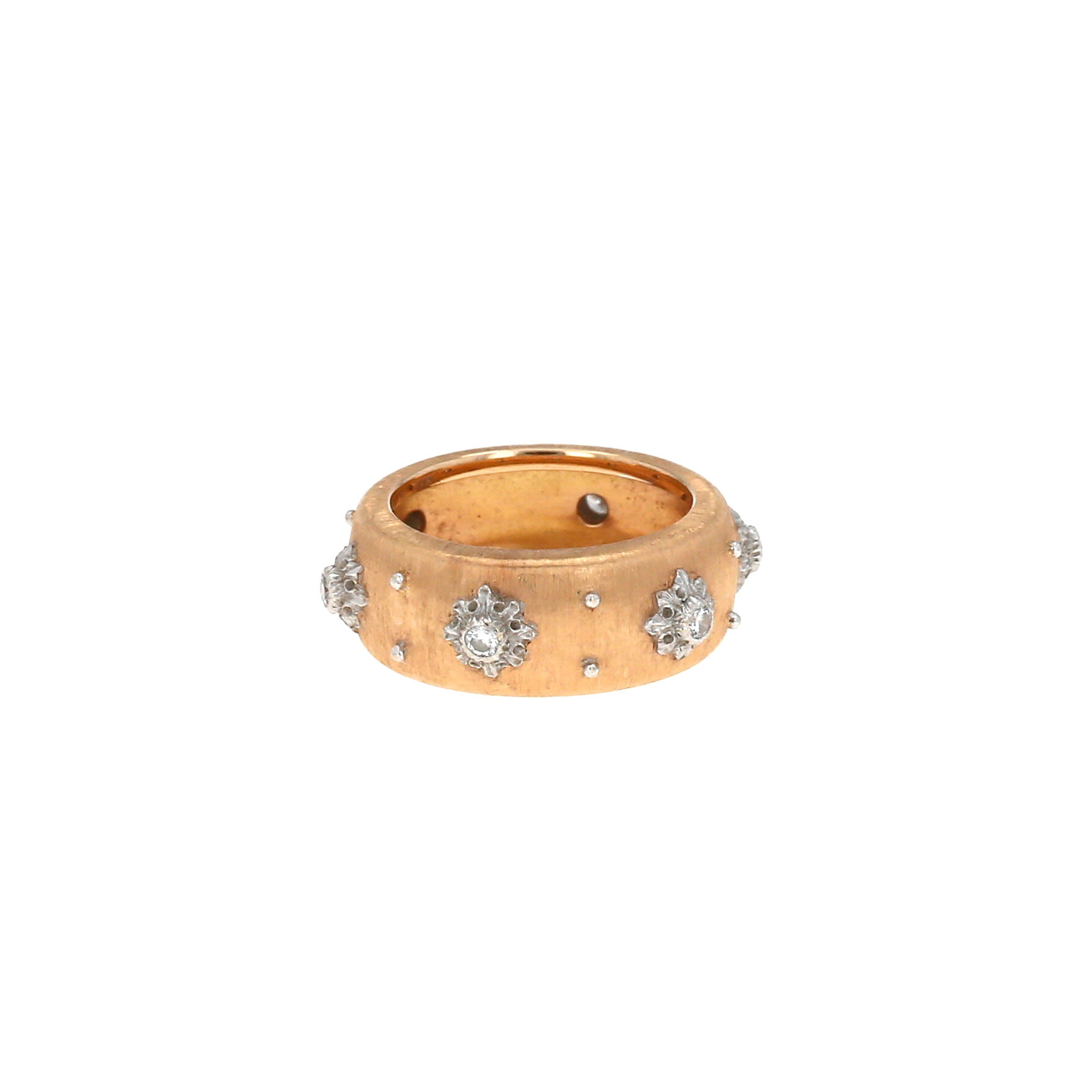Buccellati Eternelle Macri ring in pink gold, white gold and diamonds