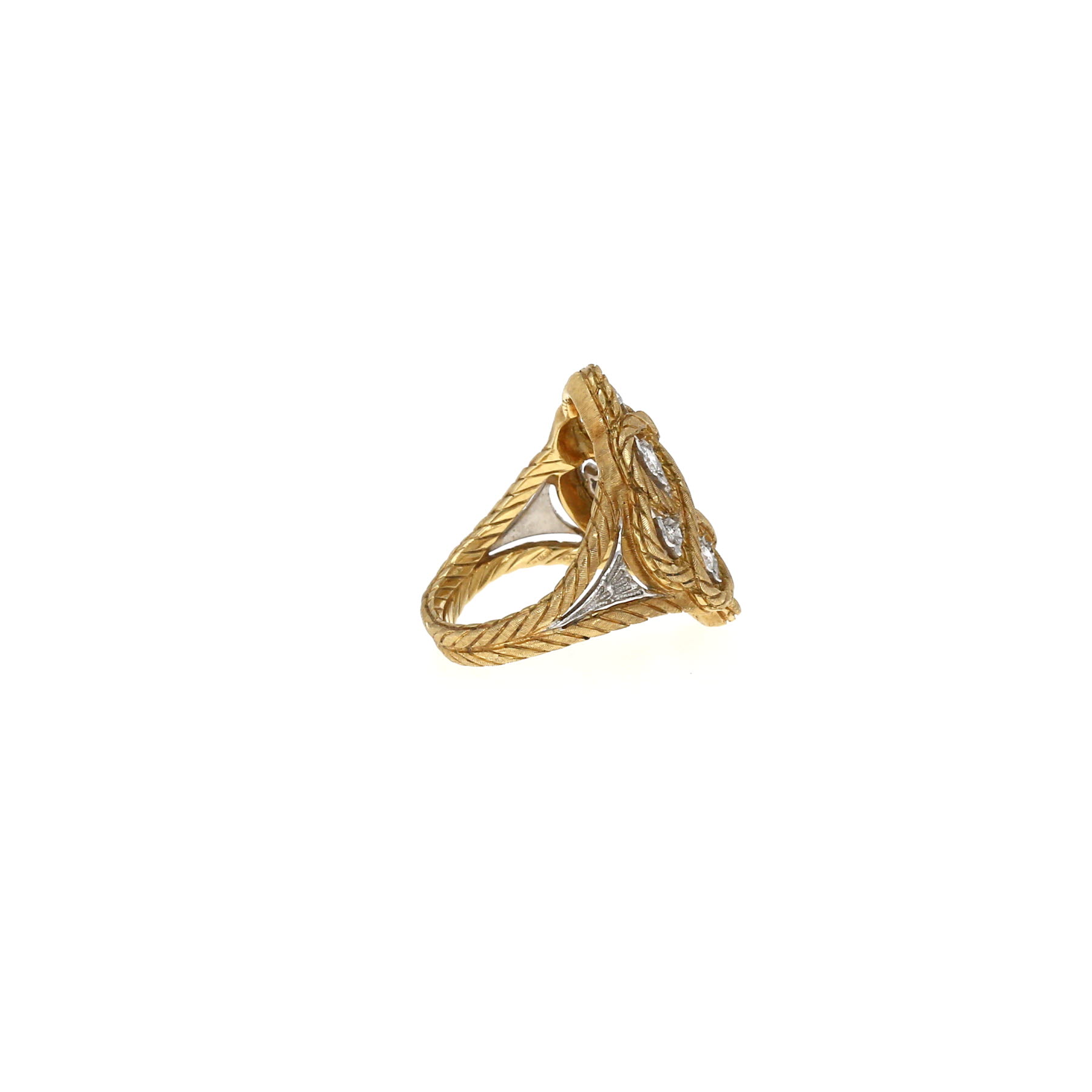 Buccellati Etoilée ring in yellow gold, white gold and diamonds
