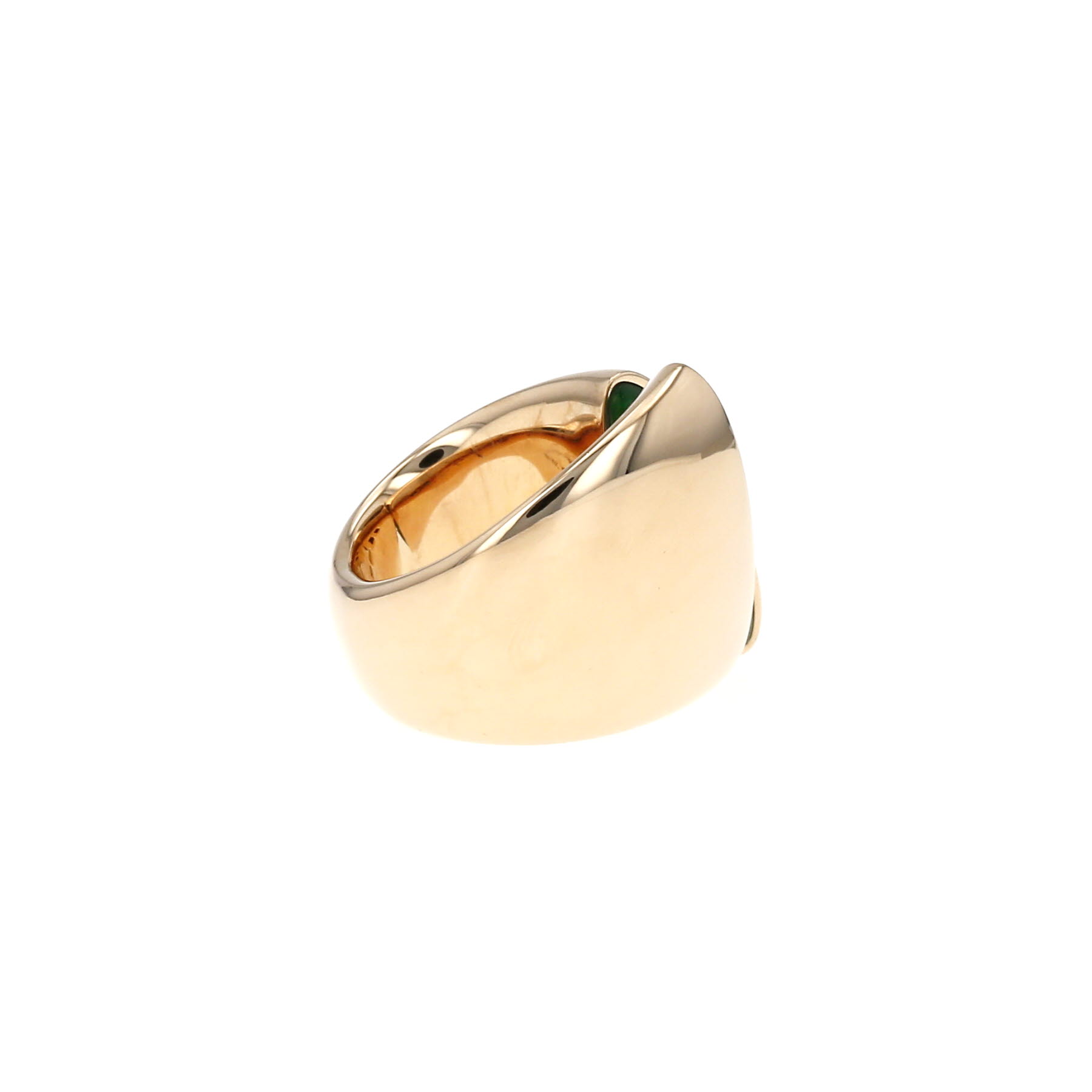 Vhernier Eclisse ring in pink gold, jade and rock crystal