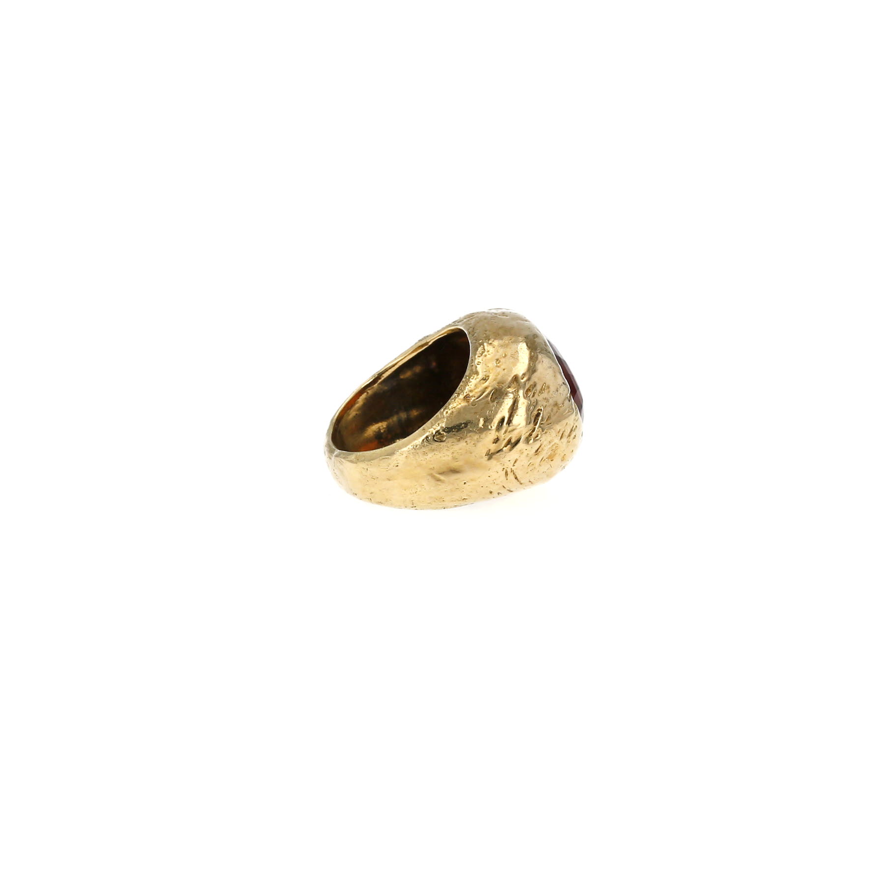 Anello Vintage  in oro giallo e quarzo citrino