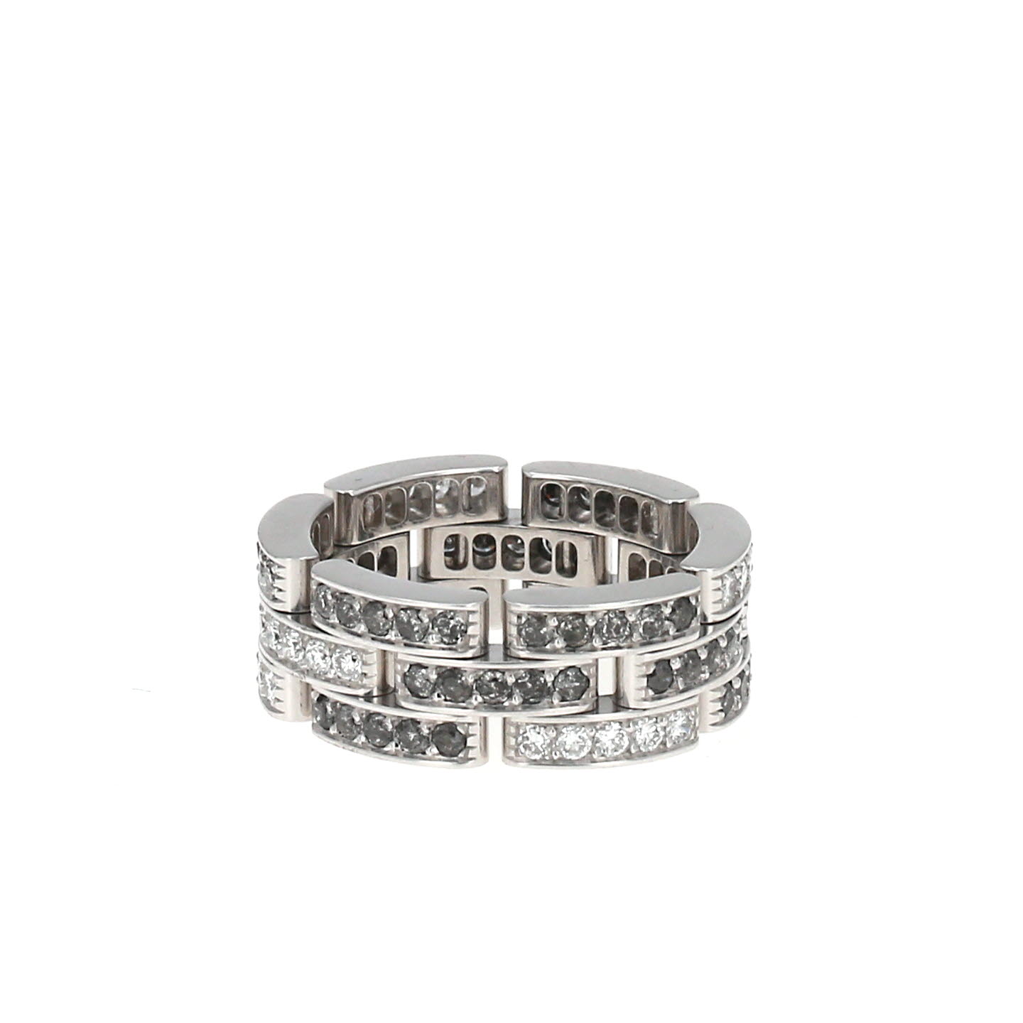 Articulated Cartier Maillon Panthère ring in white gold, diamonds and diamonds