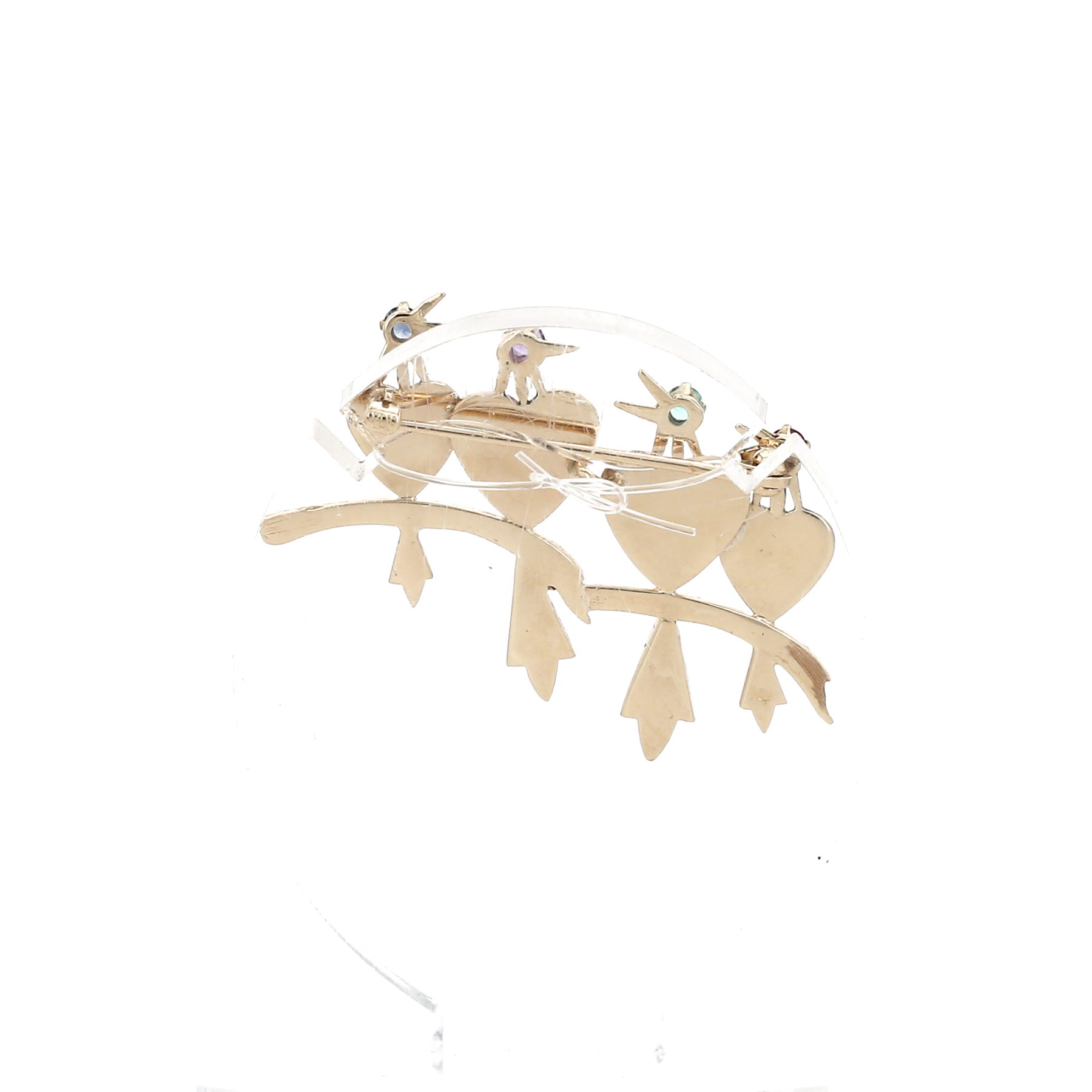 Tiffany 
Co  brooch-pendant in 14 carats yellow gold and colored stones