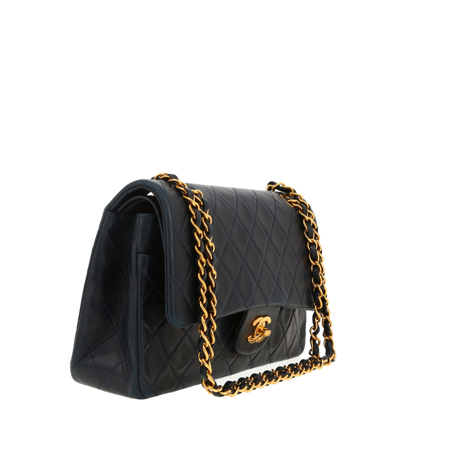 Chanel  Timeless Classic handbag  in navy blue quilted leather