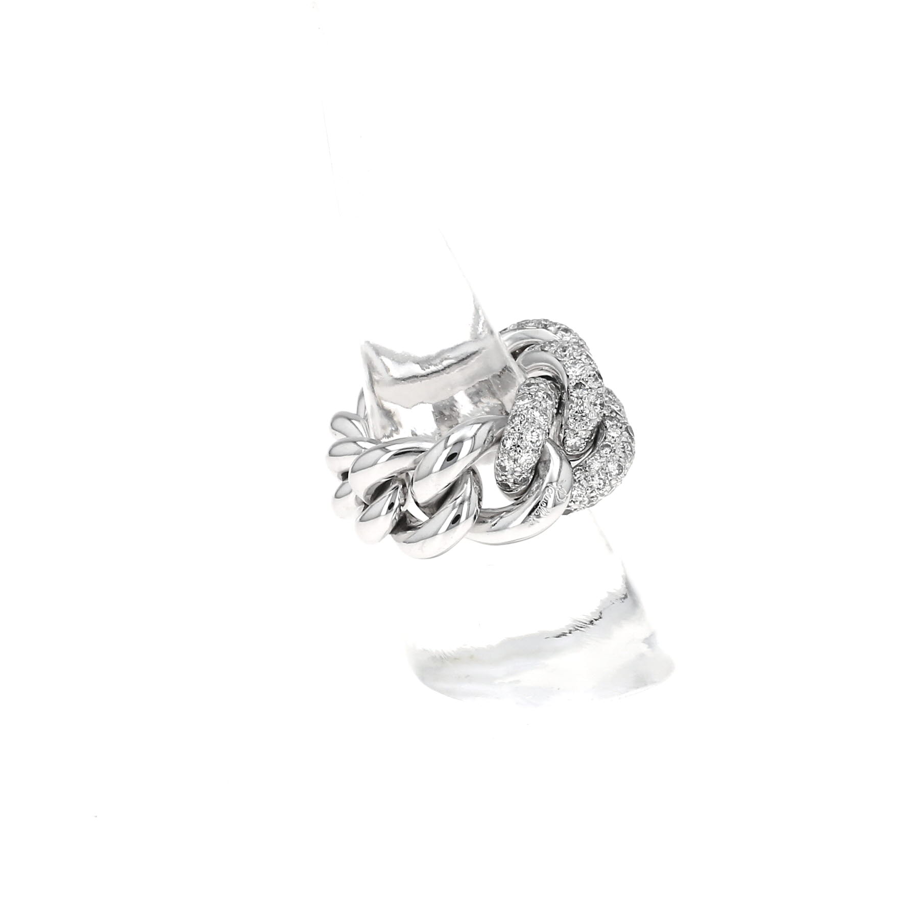 Bague souple Pomellato  en or blanc et diamants
