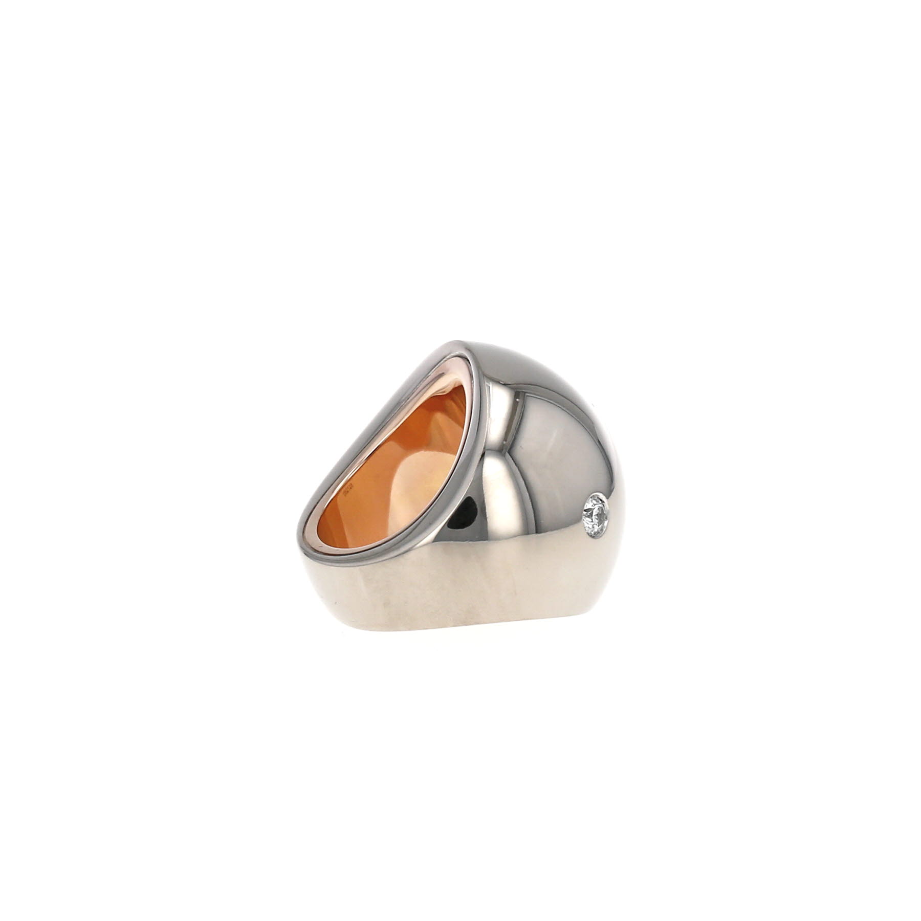 Sortija en forma de bola Hermès Quark de oro blanco, oro rosa y diamante