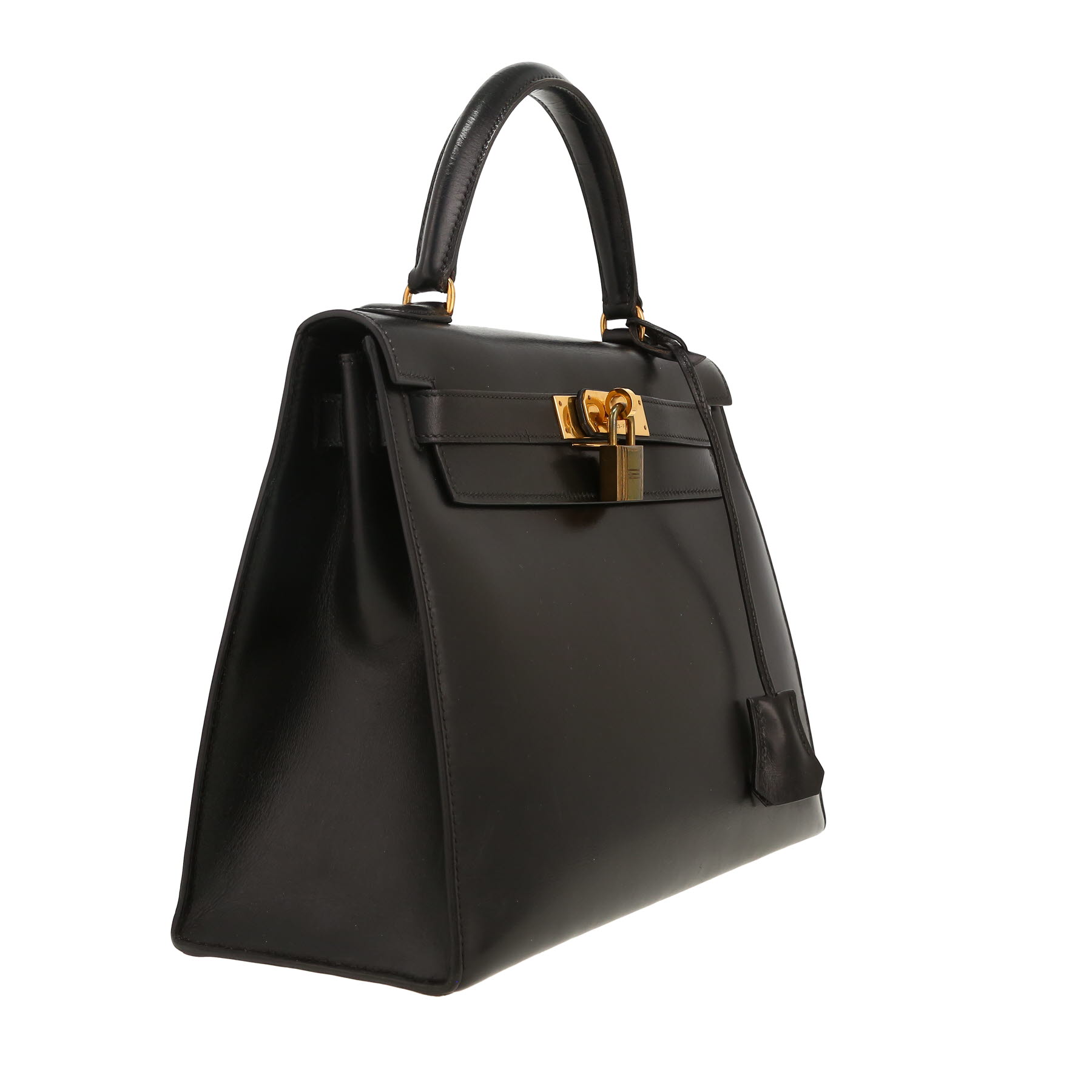 Bolso de mano Hermès  Kelly 28 cm en cuero box negro