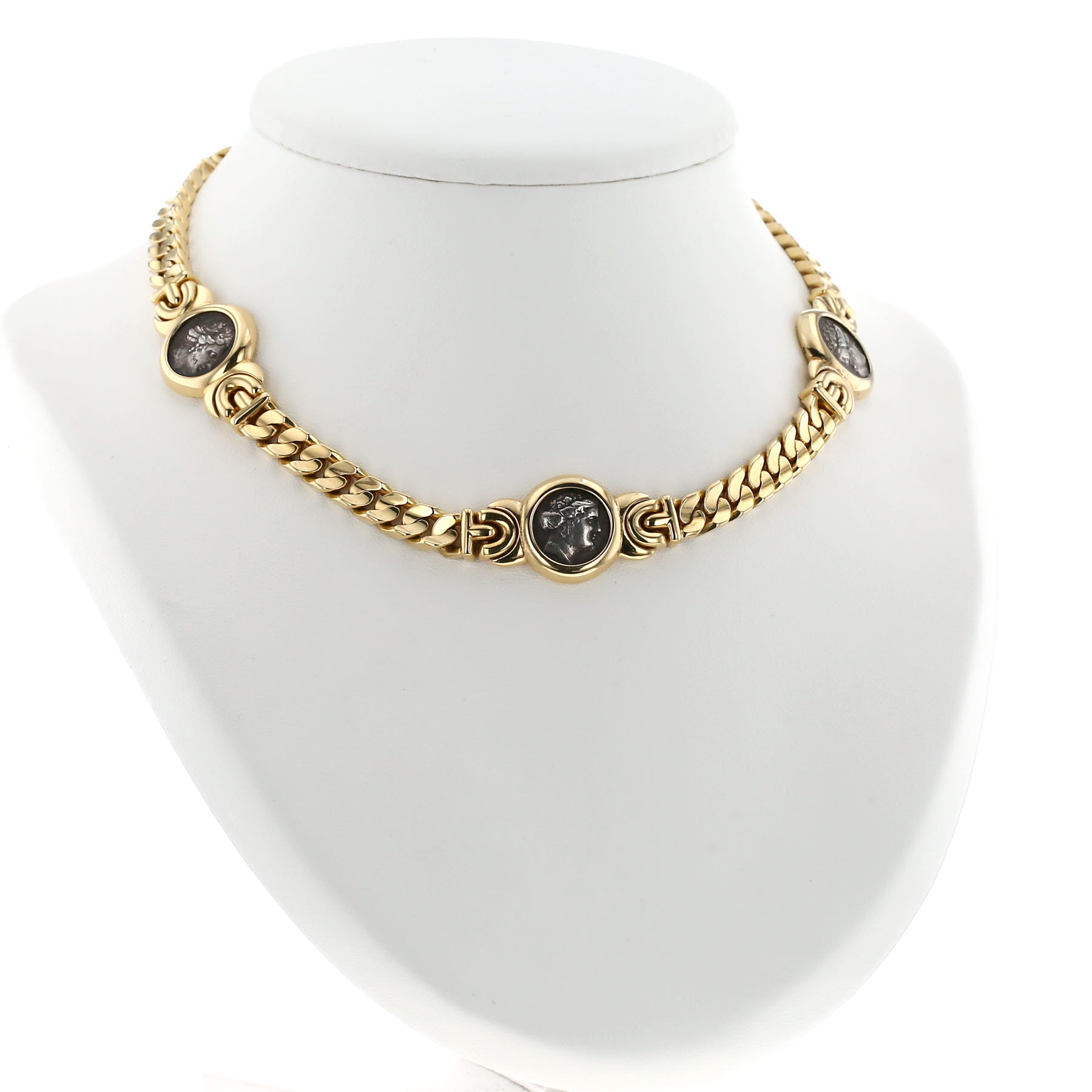Bulgari Monete long necklace in yellow gold and silver