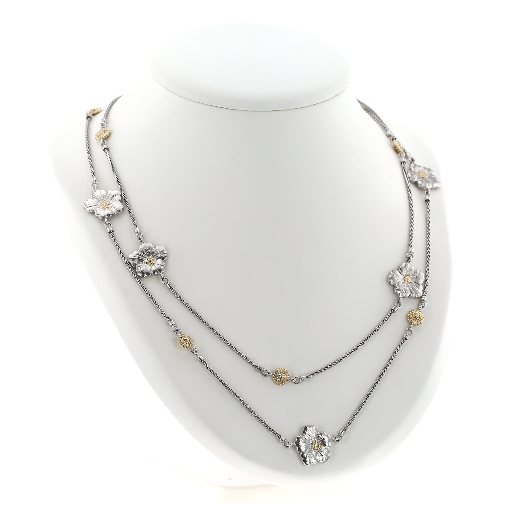 Sautoir Buccellati Blossom en argent et vermeil