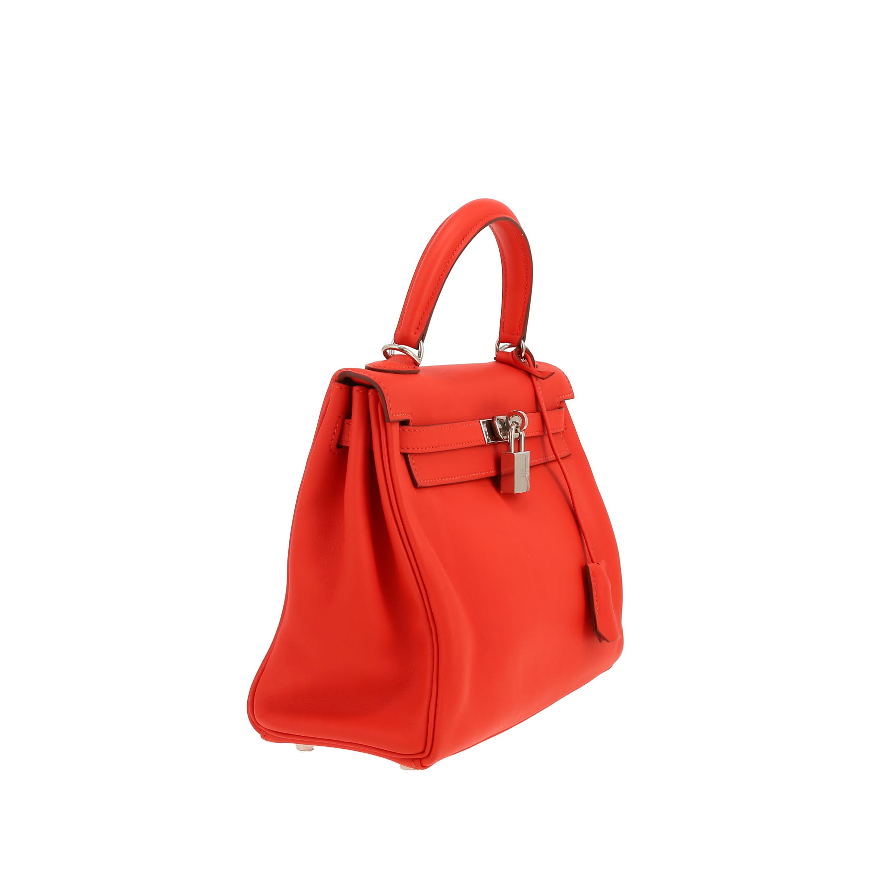 Borsa Hermès  Kelly 25 cm in pelle Swift arancione