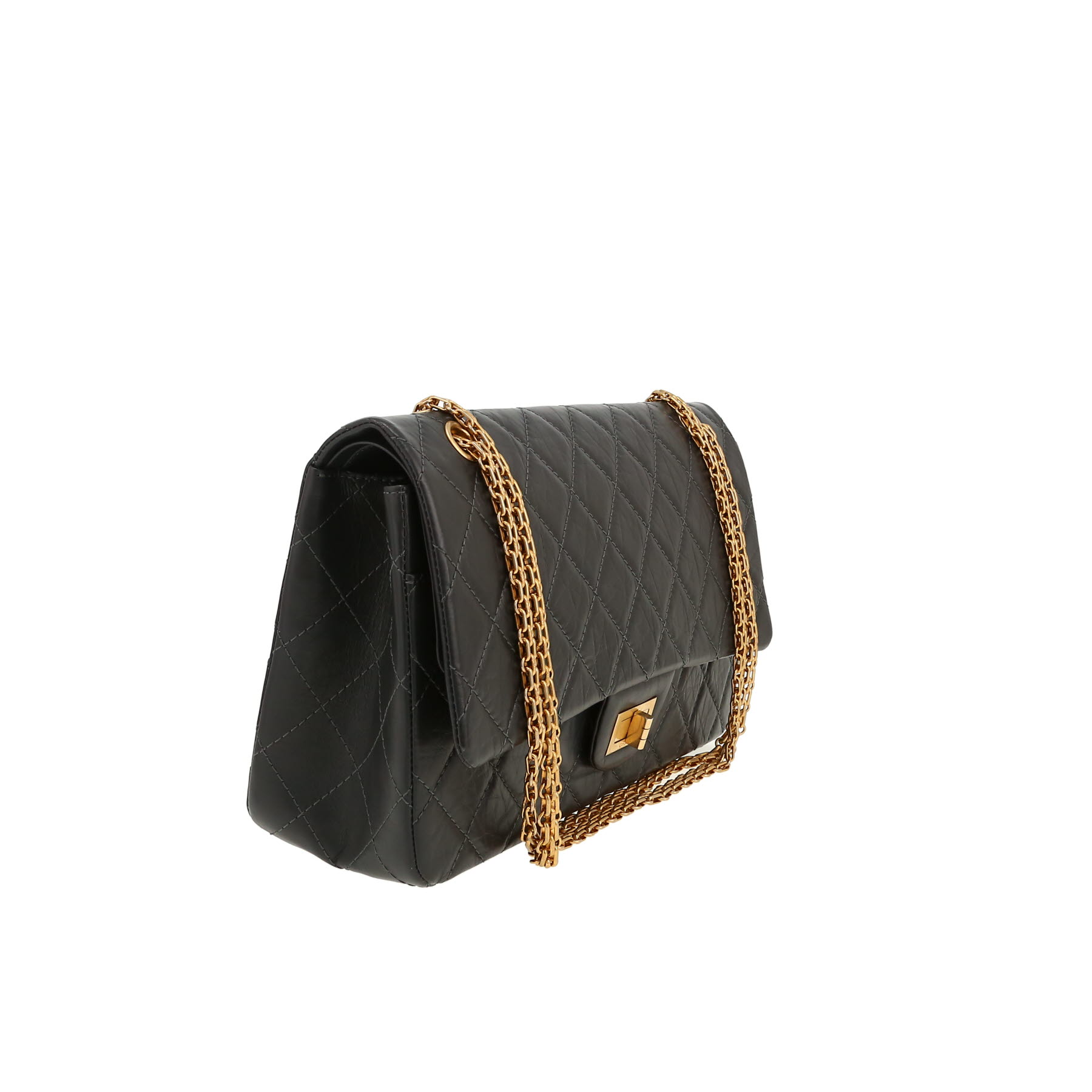 Chanel 2.55 shoulder bag  in grey quilted leather