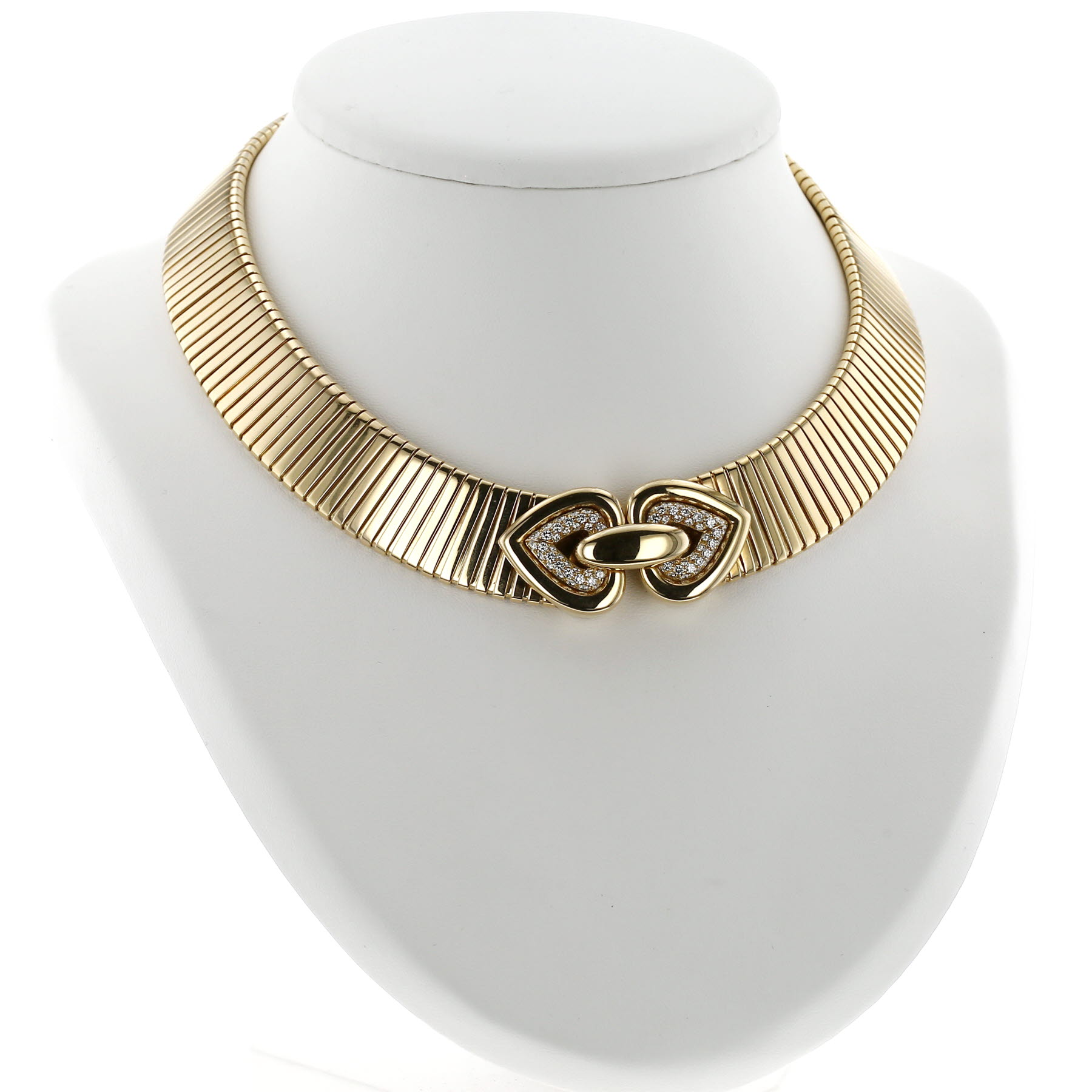 Bulgari Tubogas necklace in yellow gold and diamonds