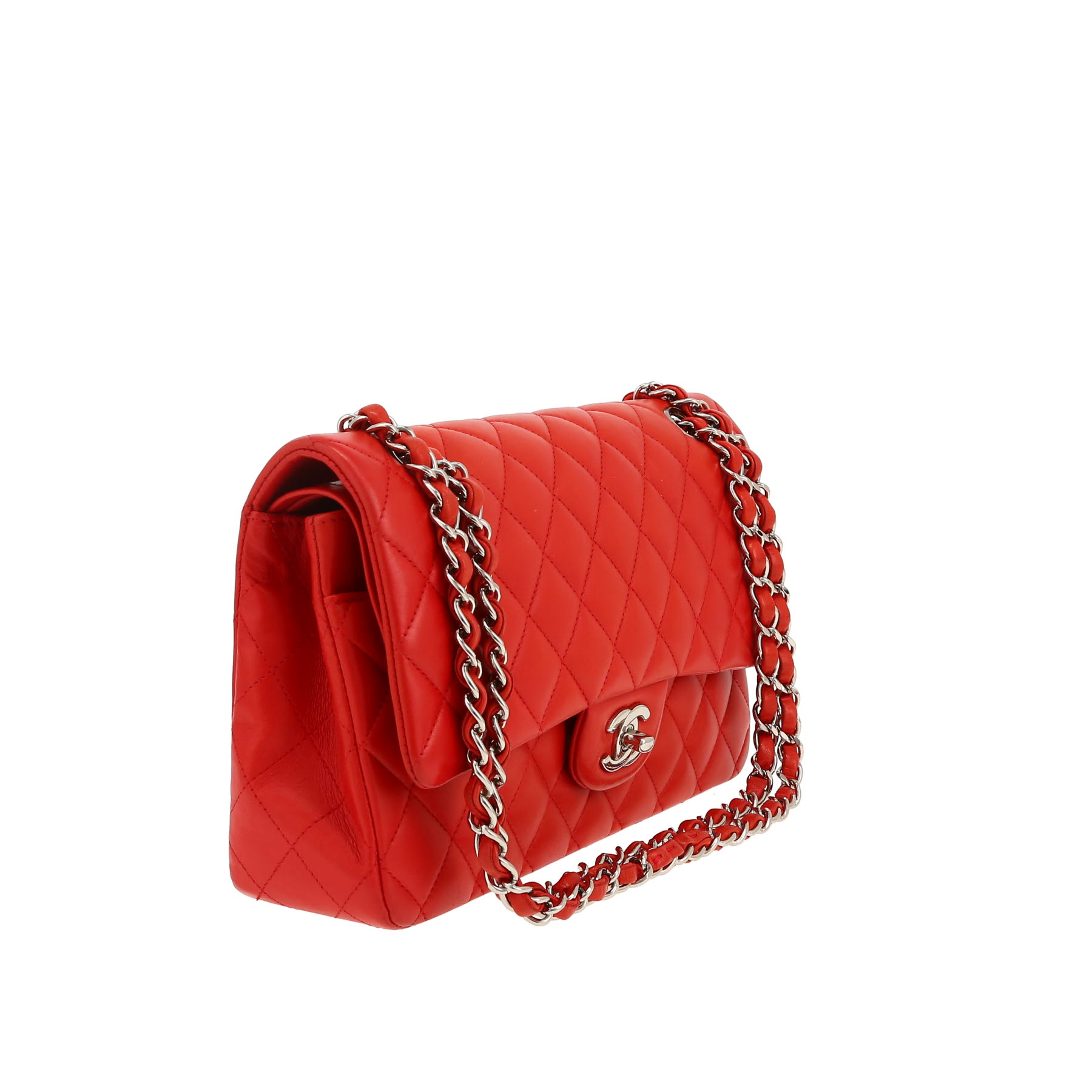 Bolso de mano Chanel  Timeless Classic en cuero acolchado rojo