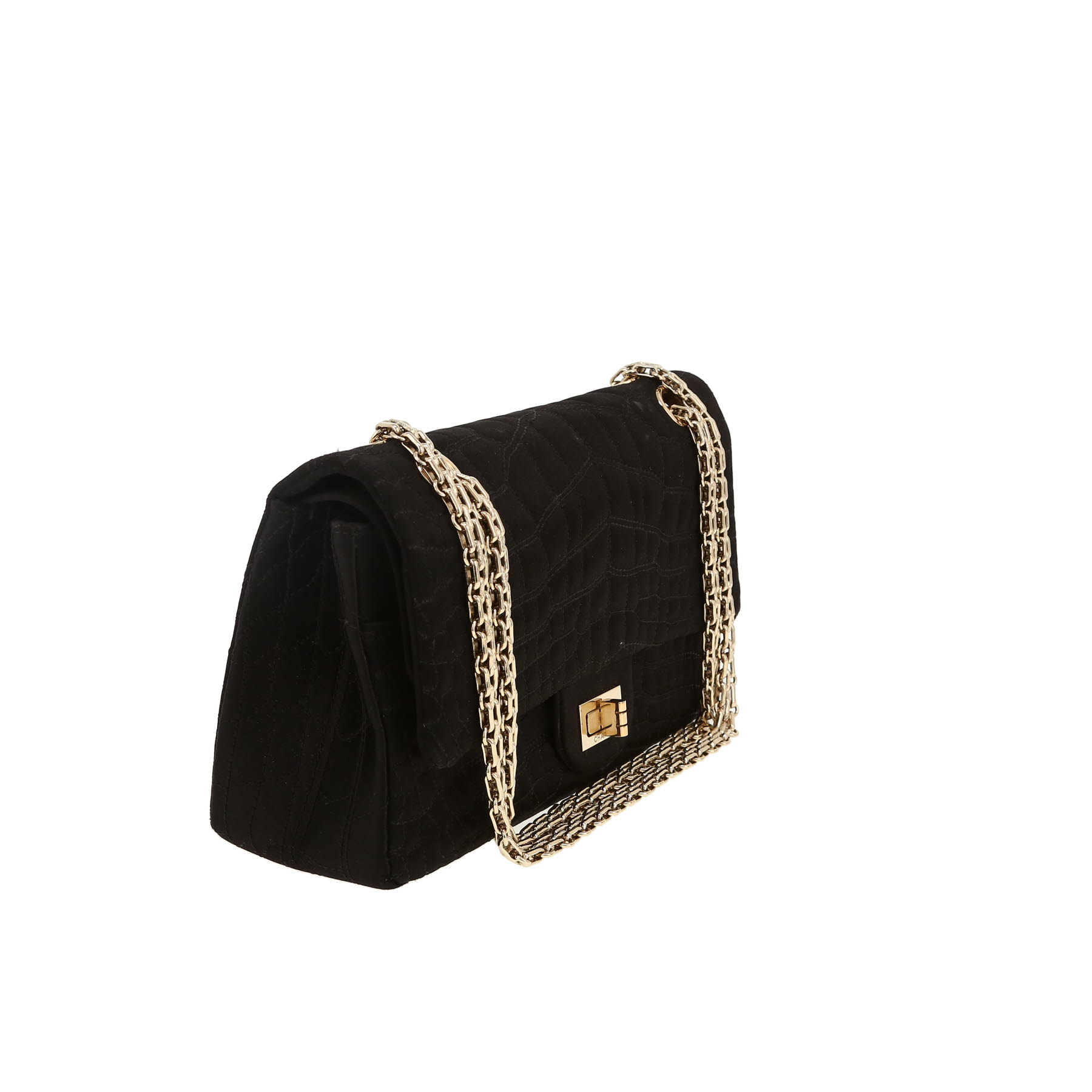 Borsa a tracolla Chanel  Chanel 2.55 in raso nero
