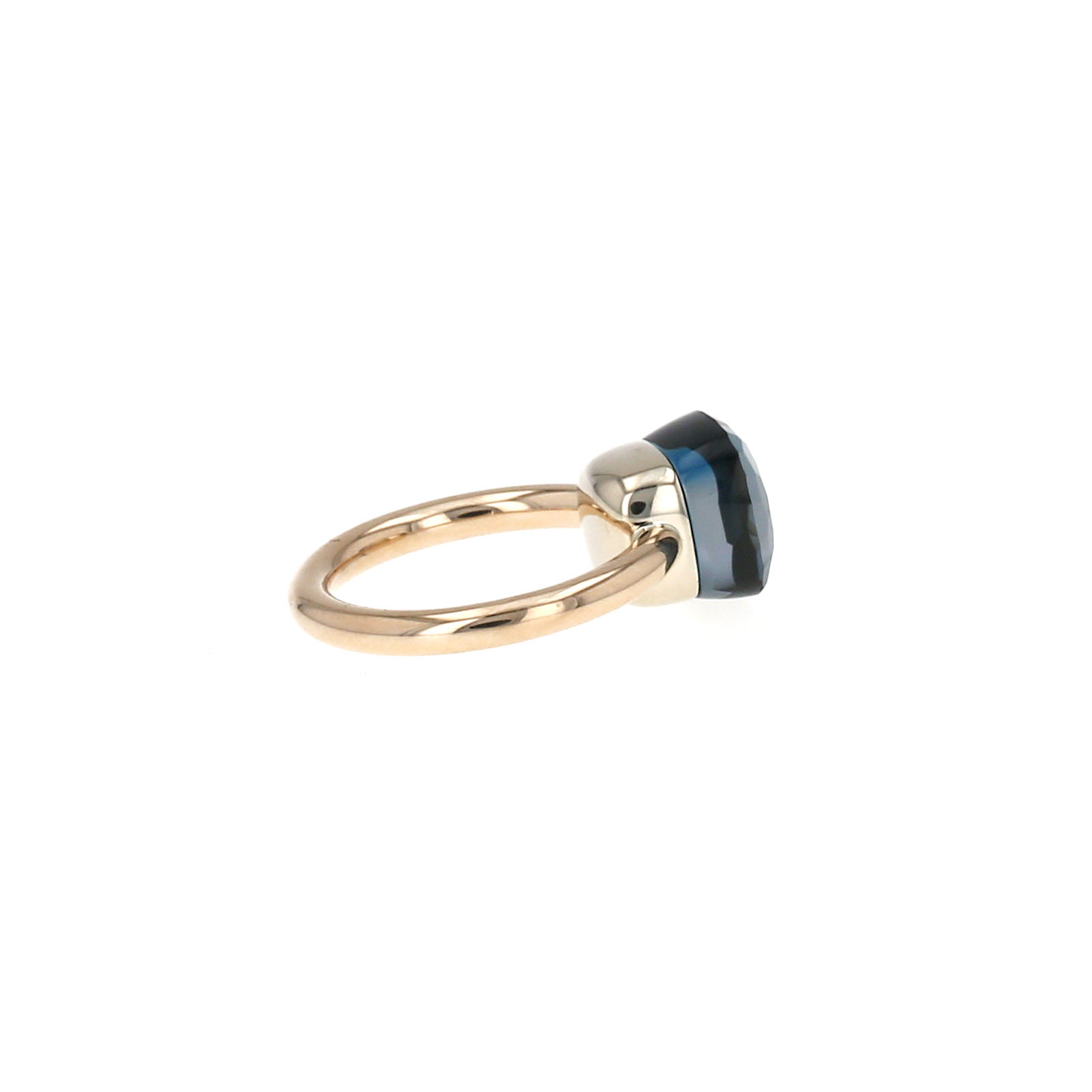 Sortija Pomellato Nudo Classic de oro rosa, oro blanco y topacio