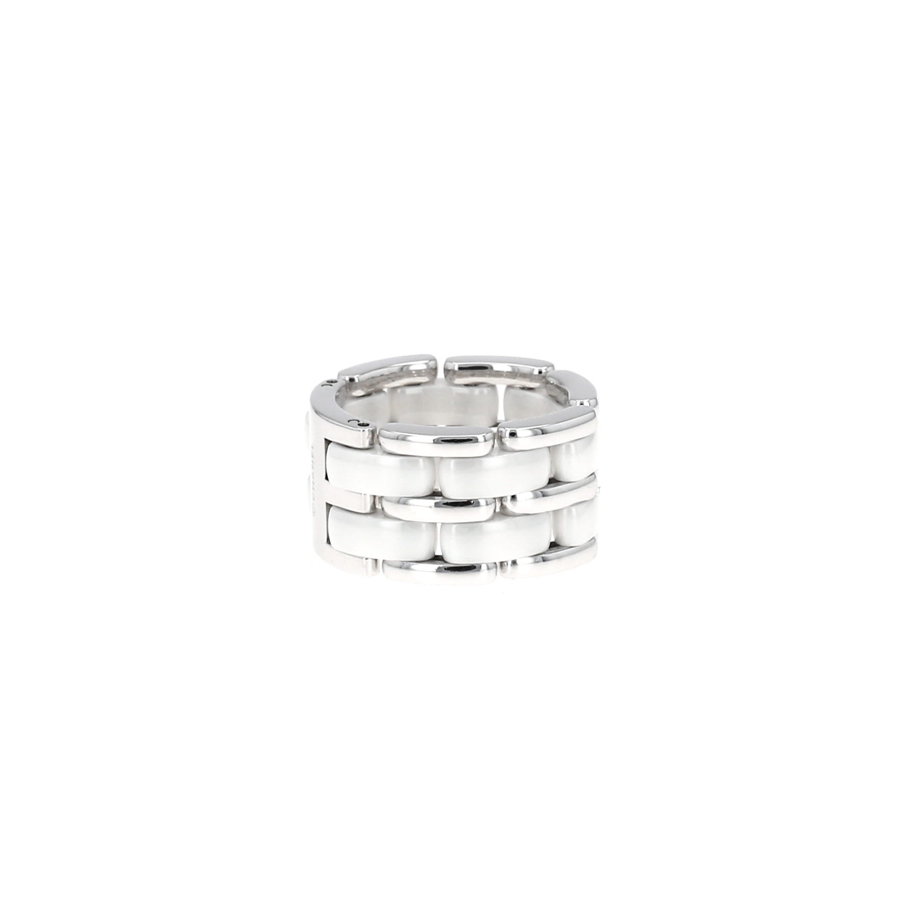 Flexible Chanel Ultra large model ring in white gold and ceramic