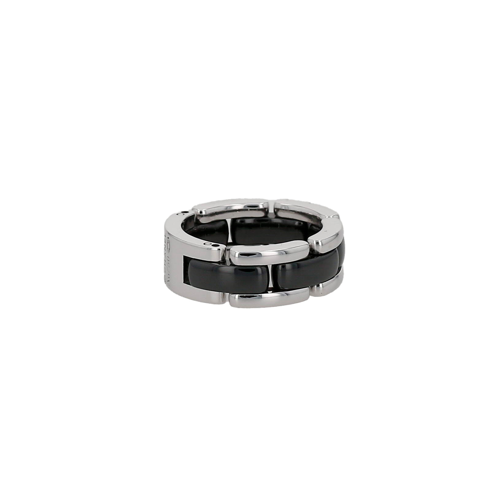 Bague articulée Chanel Ultra moyen modèle en or blanc et céramique