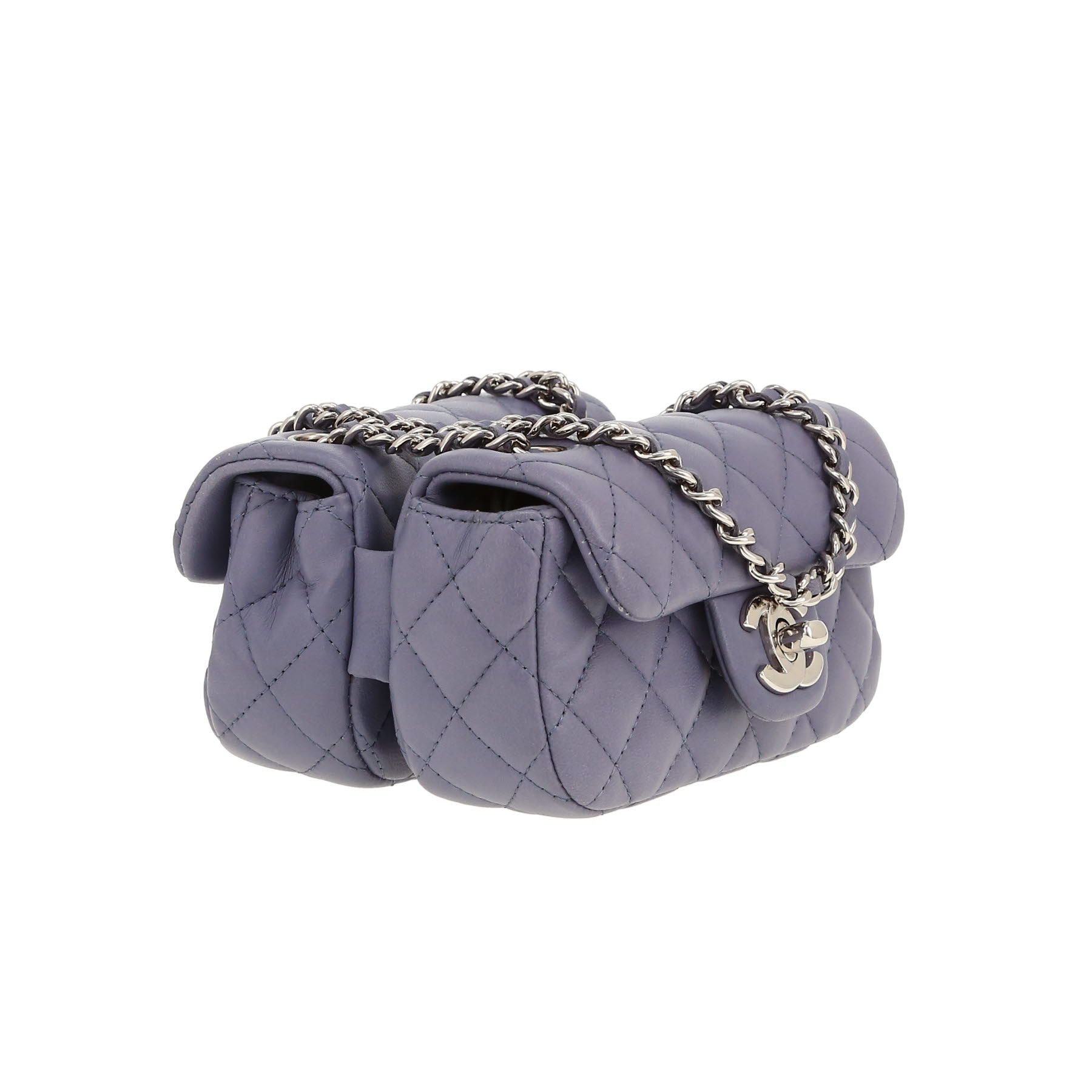 Sac à main Chanel  Mini Twin en cuir matelassé violet-lilas