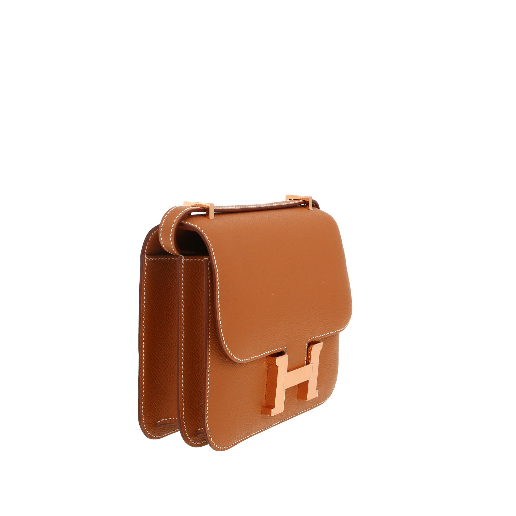 Sac à main Hermès  Constance mini  en cuir epsom gold