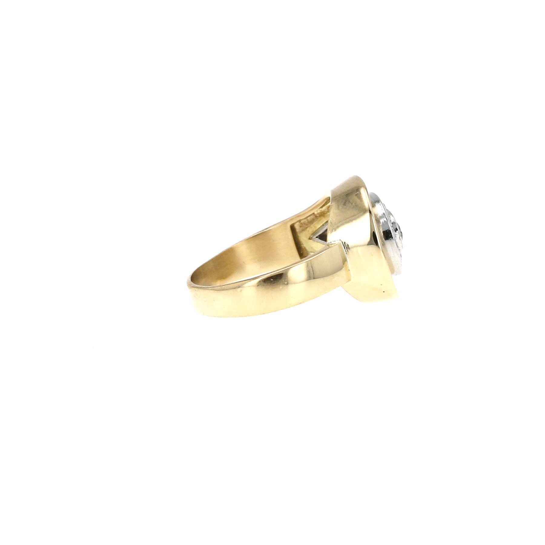 Vintage  ring in yellow gold, platinium and diamonds