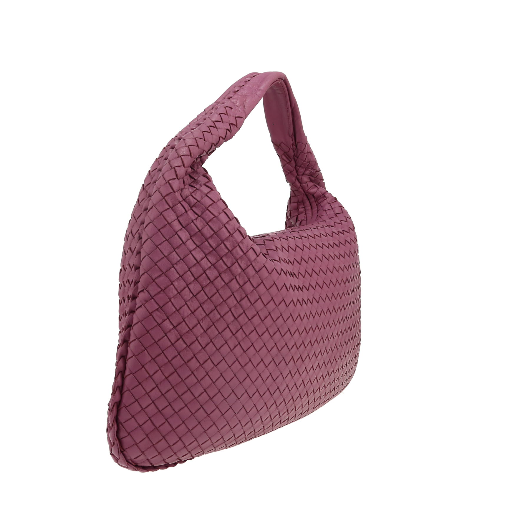 Bottega Veneta  Veneta handbag  in pink intrecciato leather