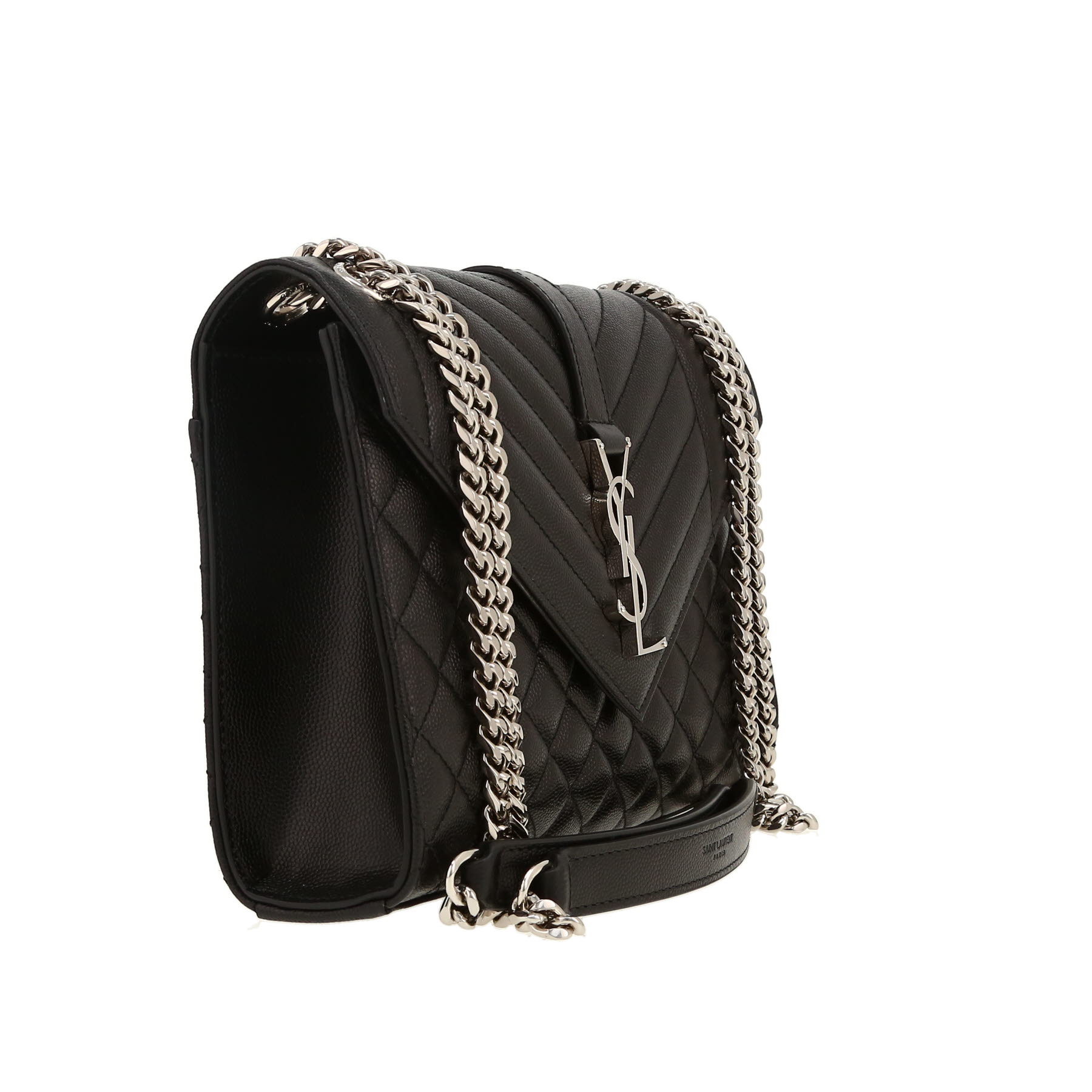 Saint Laurent  Envelope shoulder bag  in black grained leather