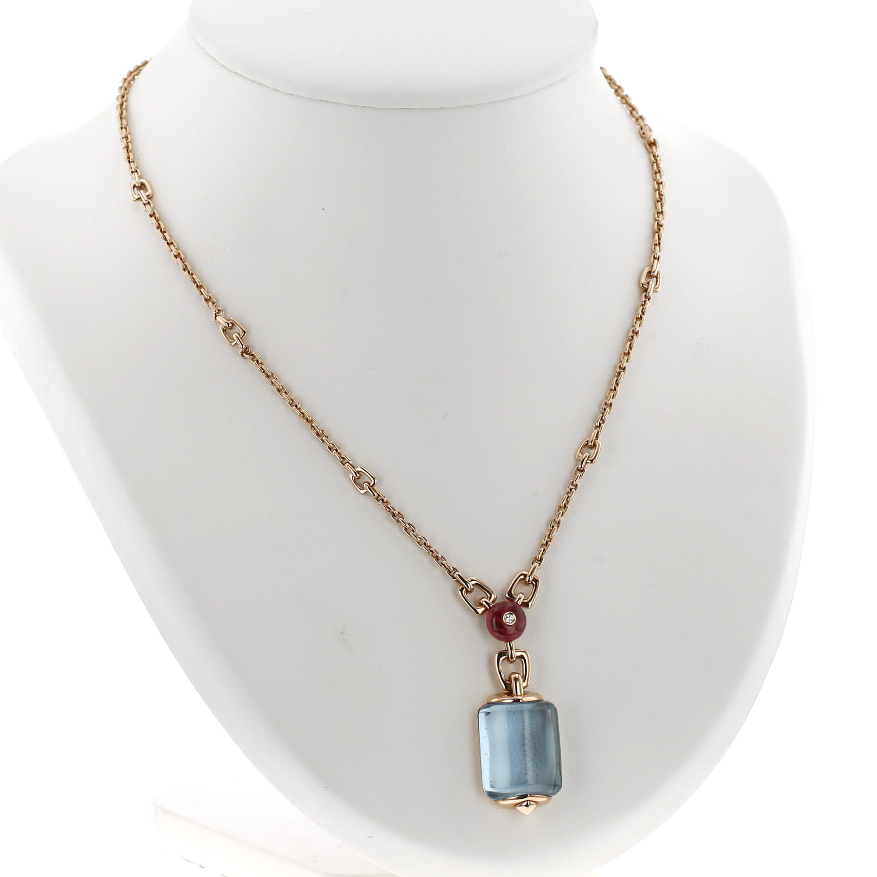 Bulgari Musa necklace in pink gold, topaz and tourmaline