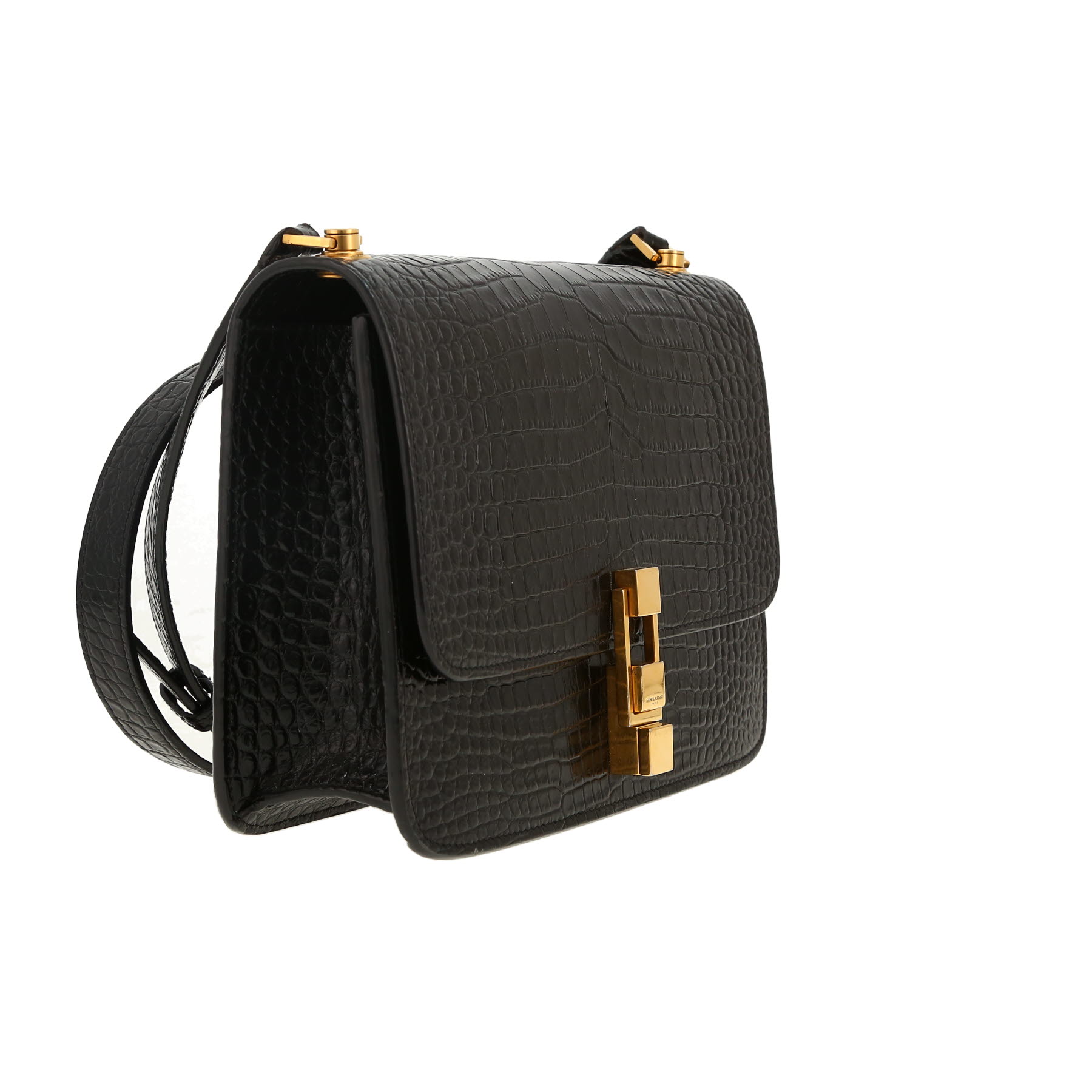 Saint Laurent  Satchel shoulder bag  in black leather