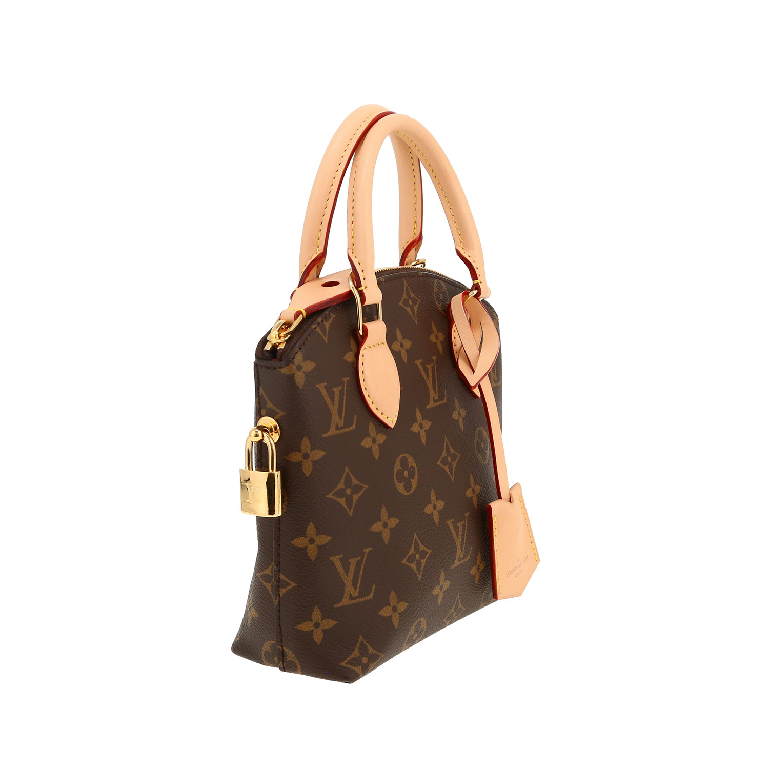 Sac bandoulière Louis Vuitton  Lockit BB en toile monogram marron et cuir naturel