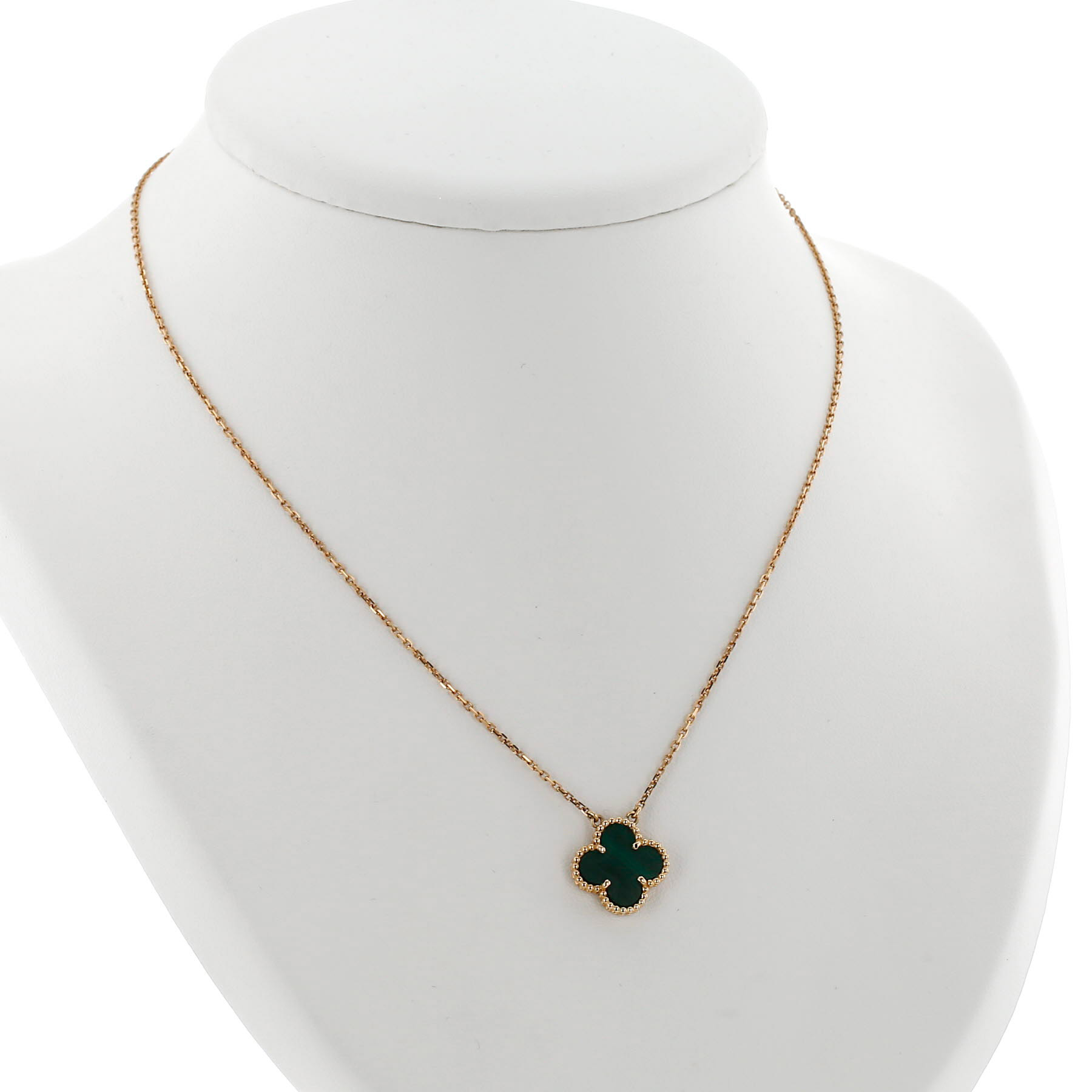 Van Cleef & Arpels Vintage Alhambra necklace in yellow gold and malachite