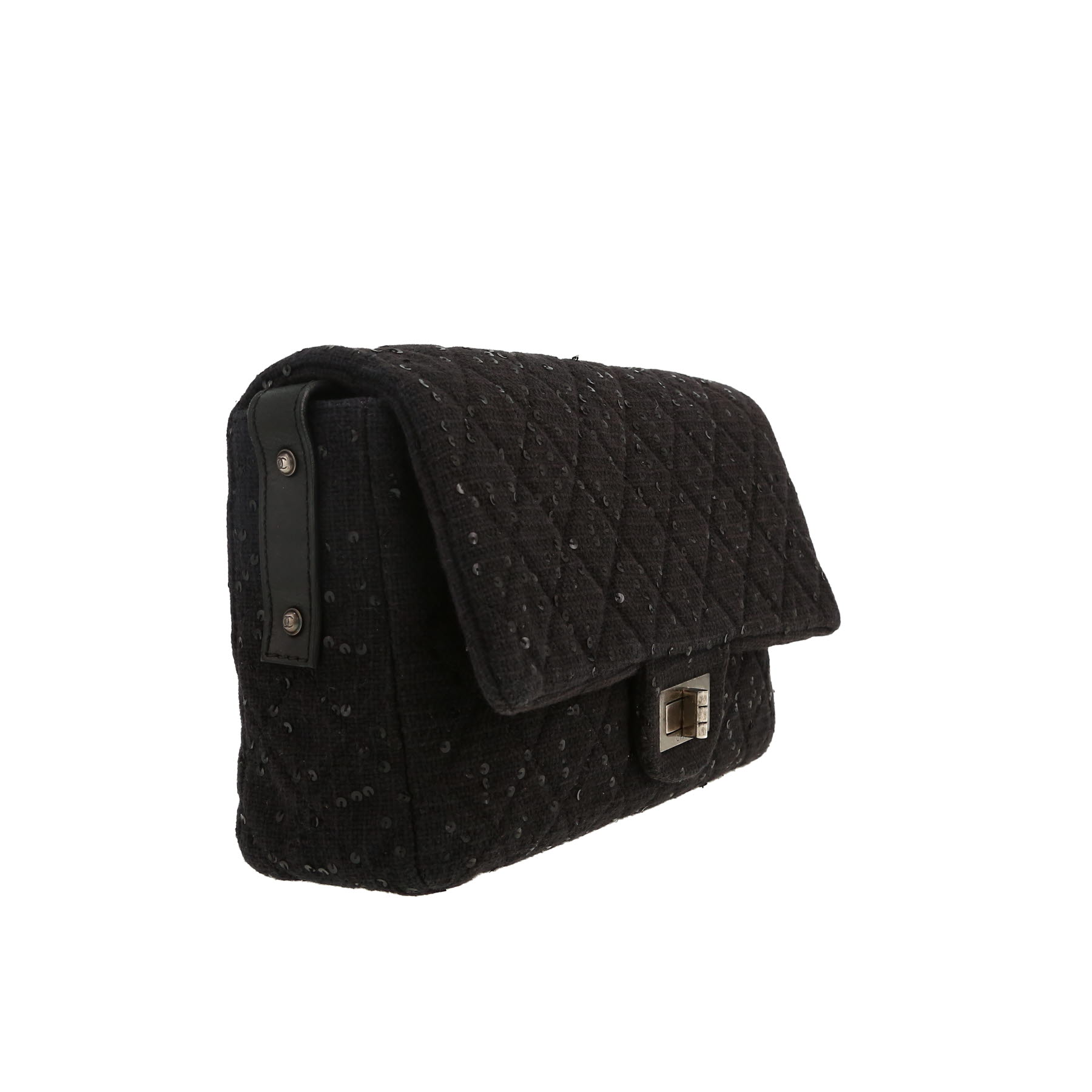 Borsa a tracolla Chanel  2.55 in tweed nero