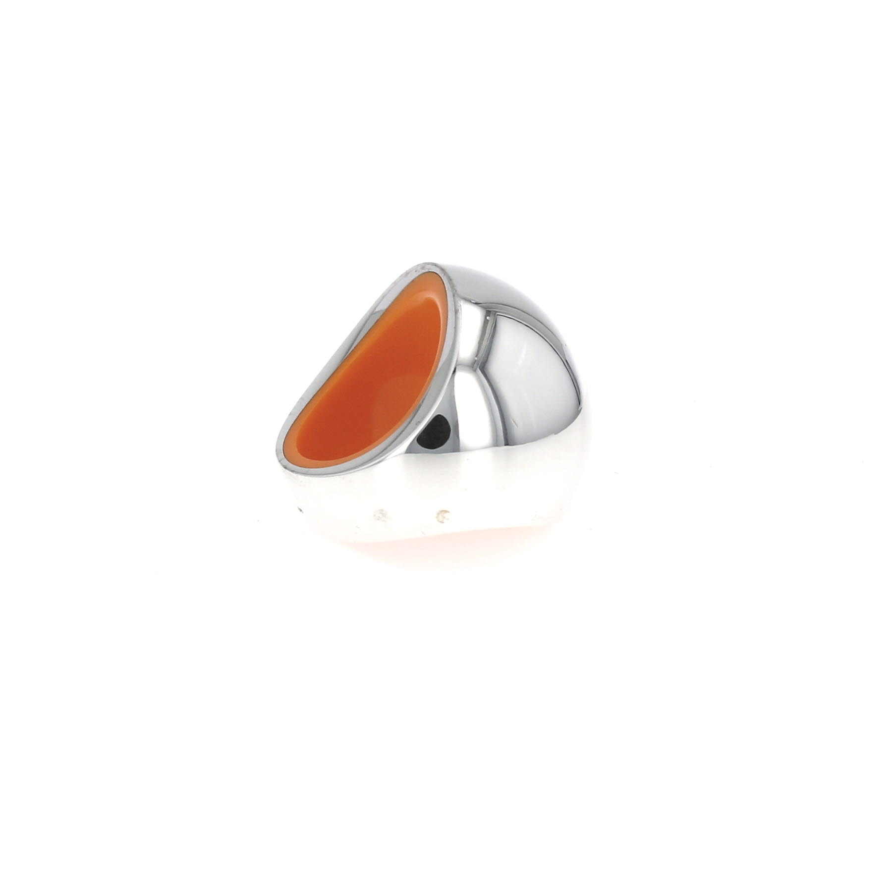 Sortija en forma de bola Hermès Quark de plata y resina