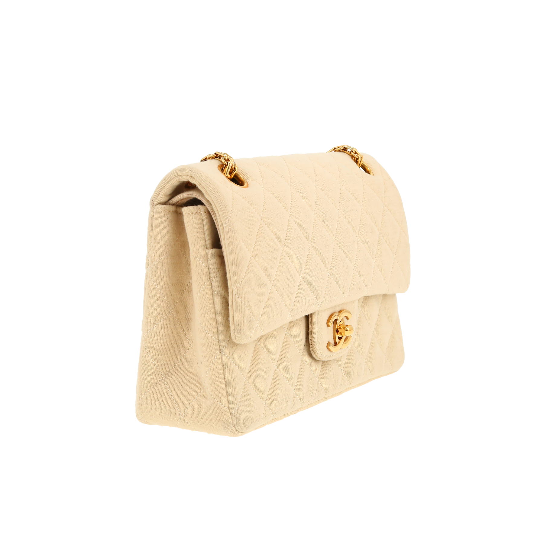 Chanel  Timeless Petit handbag  in beige jersey
