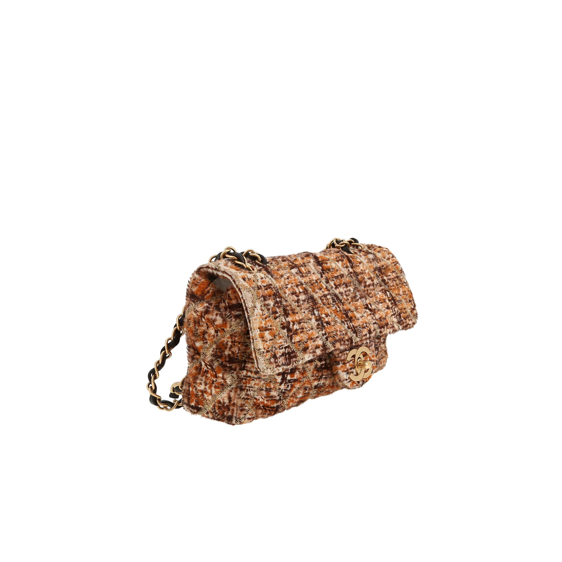 Chanel  Baguette handbag  in brown and beige foal