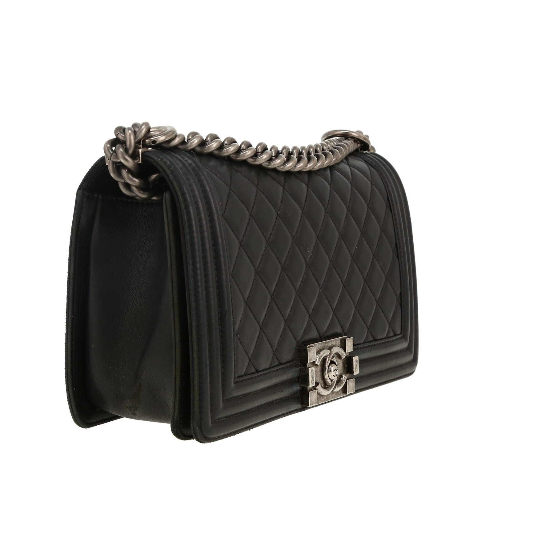 Sac bandoulière Chanel  Boy en cuir matelassé noir