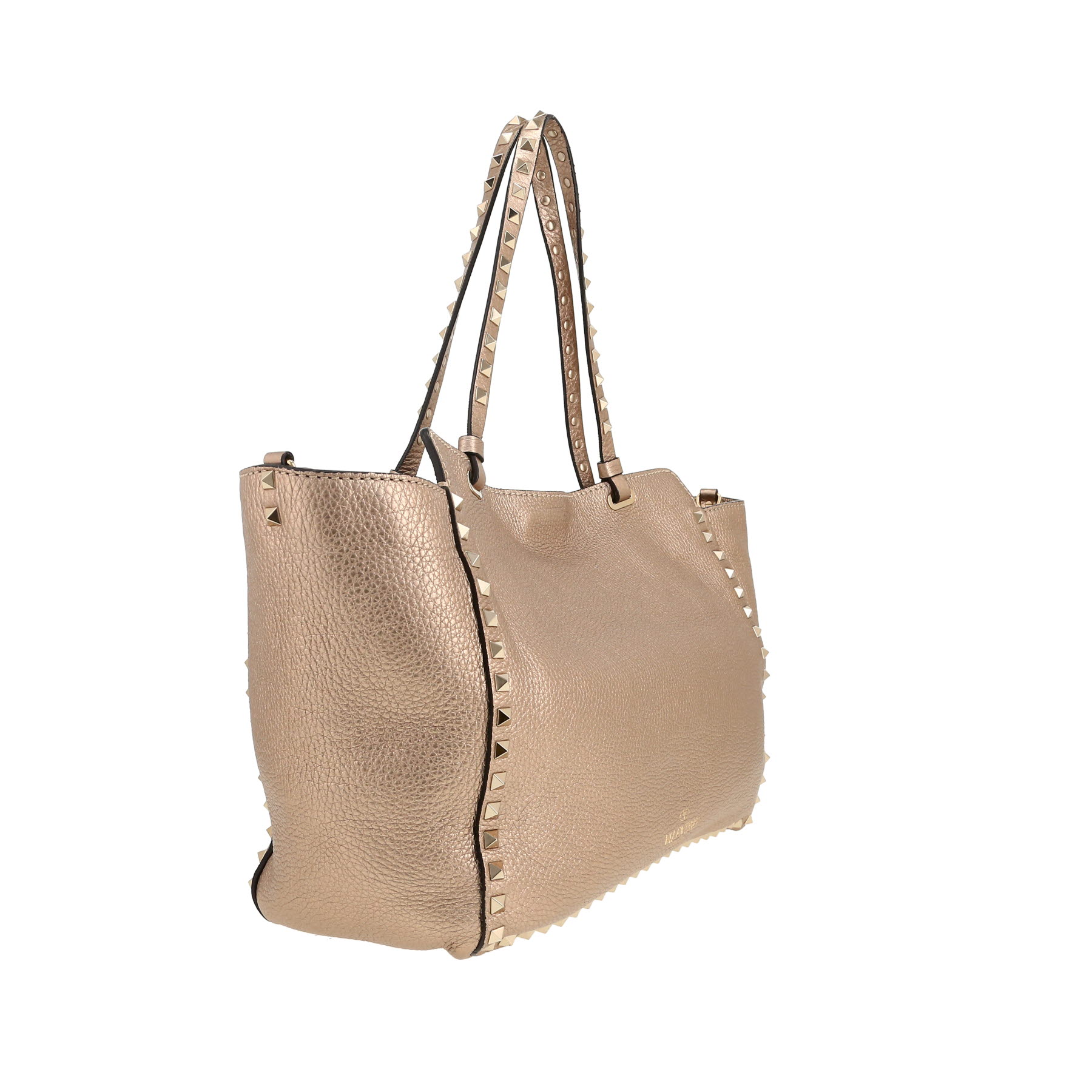 Sac cabas Valentino Garavani  Rockstud en cuir grainé doré