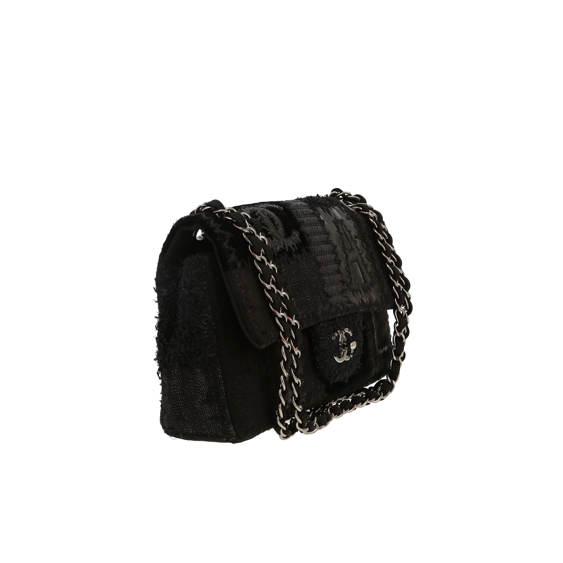 Bolso de mano Chanel  Timeless Classic en tweed negro