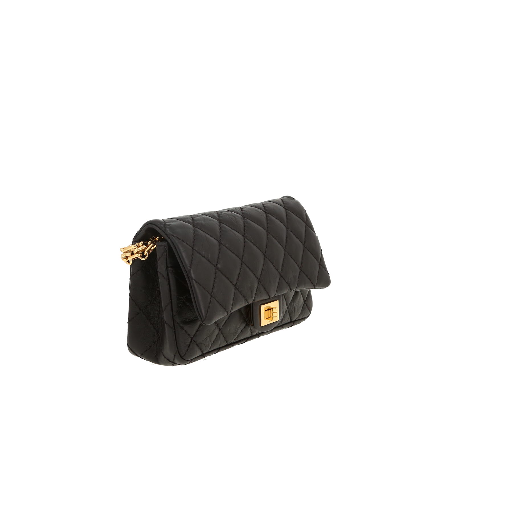 Chanel  2.55 clutch-belt  in black quilted leather