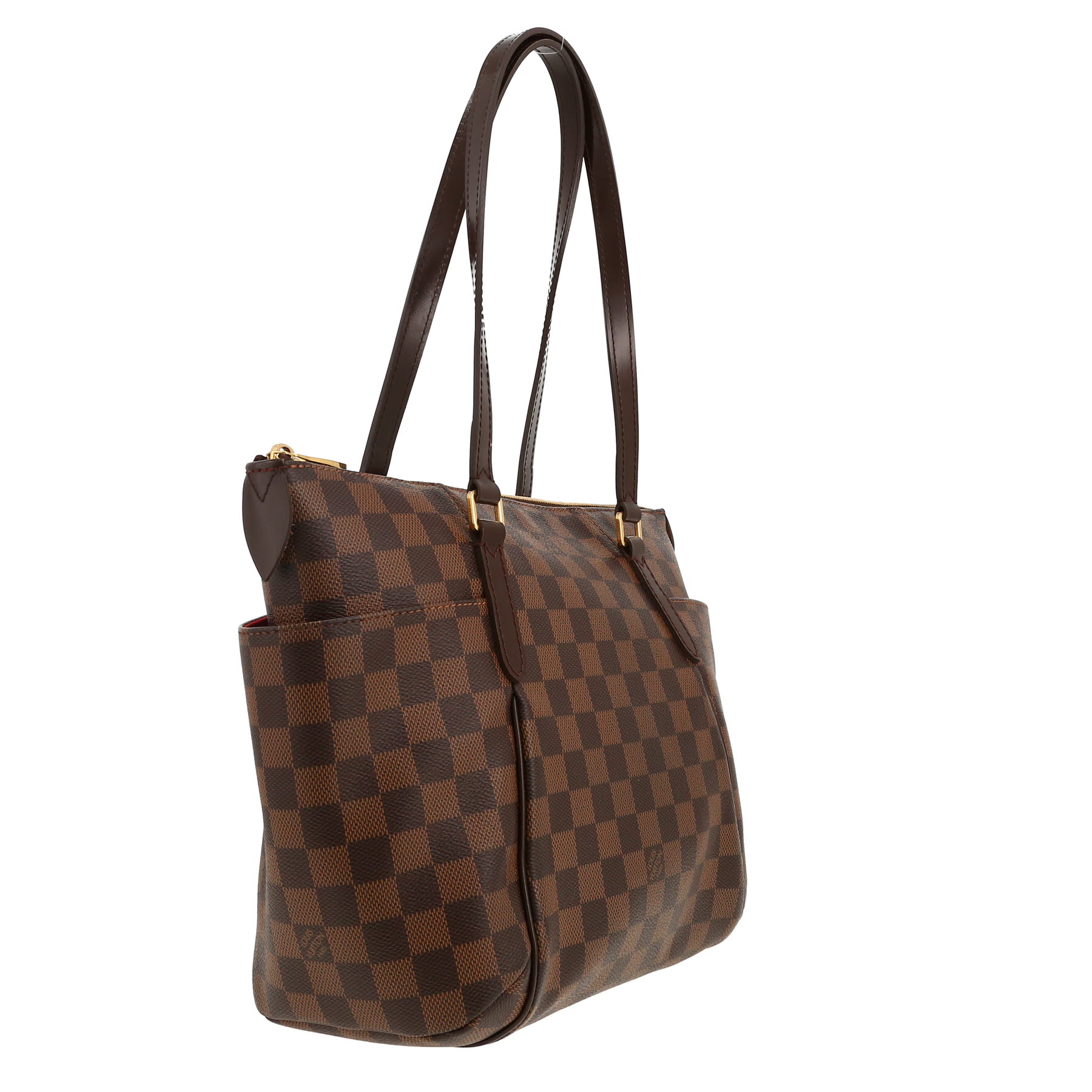 Louis Vuitton  Totally handbag  in ebene damier canvas  and brown leather