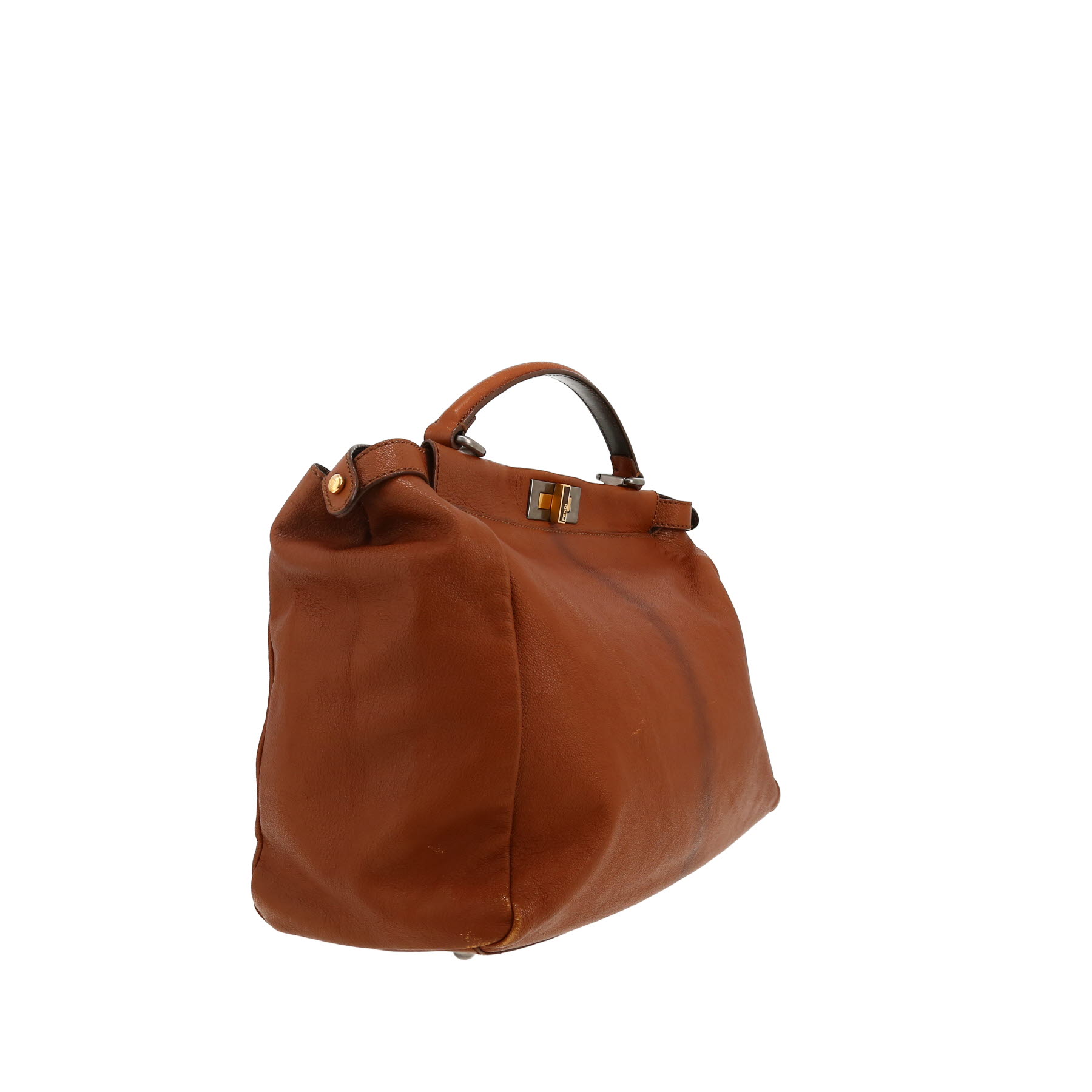 Fendi  Peekaboo handbag  in brown leather