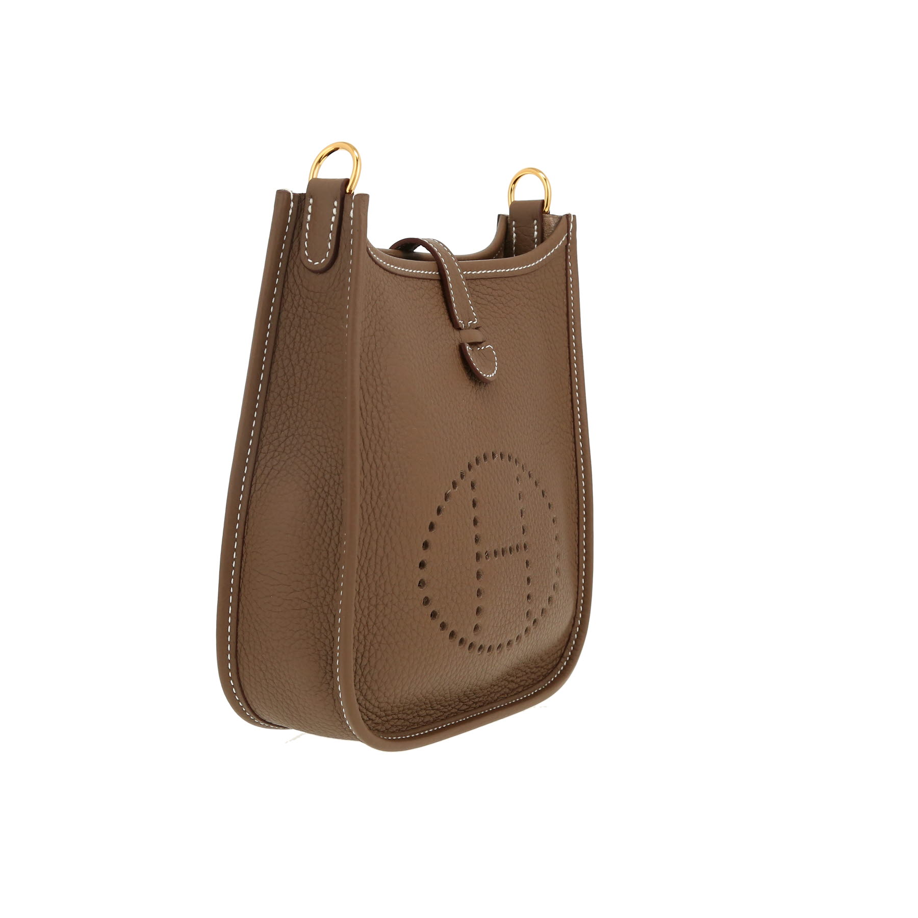 Hermès  Mini Evelyne shoulder bag  in etoupe leather taurillon clémence